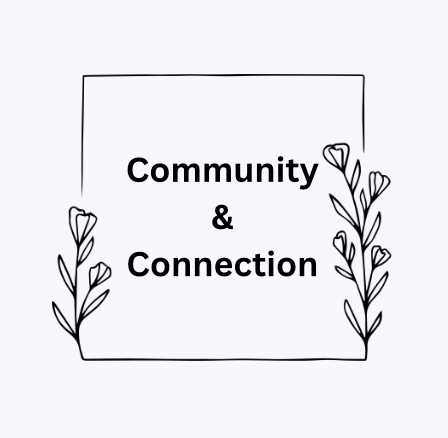 Community and connection offerings including workshops, events, and shared spaces for reflection, creativity, and healing.