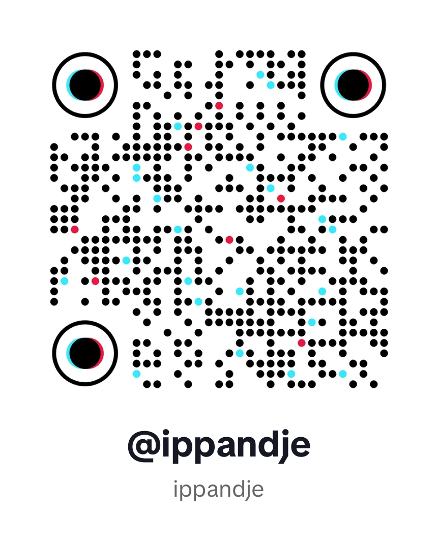 TikTok QR code with the username '@ippandje' and '@ippandje' written below it.