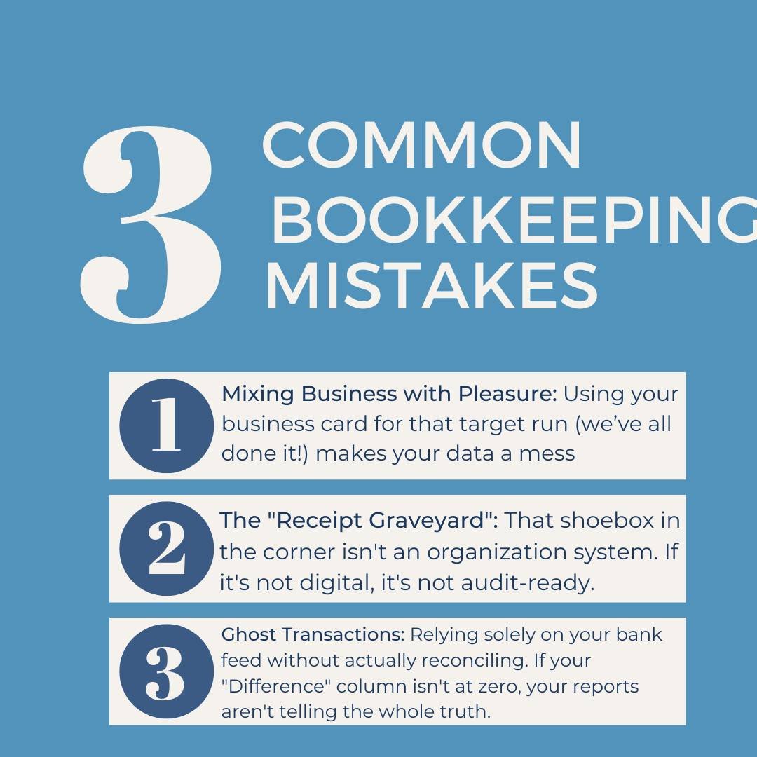Let&rsquo;s have some real talk: we all make mistakes, but in your books, those tiny errors can turn into big headaches come tax season. 😅📊

As a certified QuickBooks ProAdvisor, I see these three common mistakes all the time:
 &bull; Mixing Busine