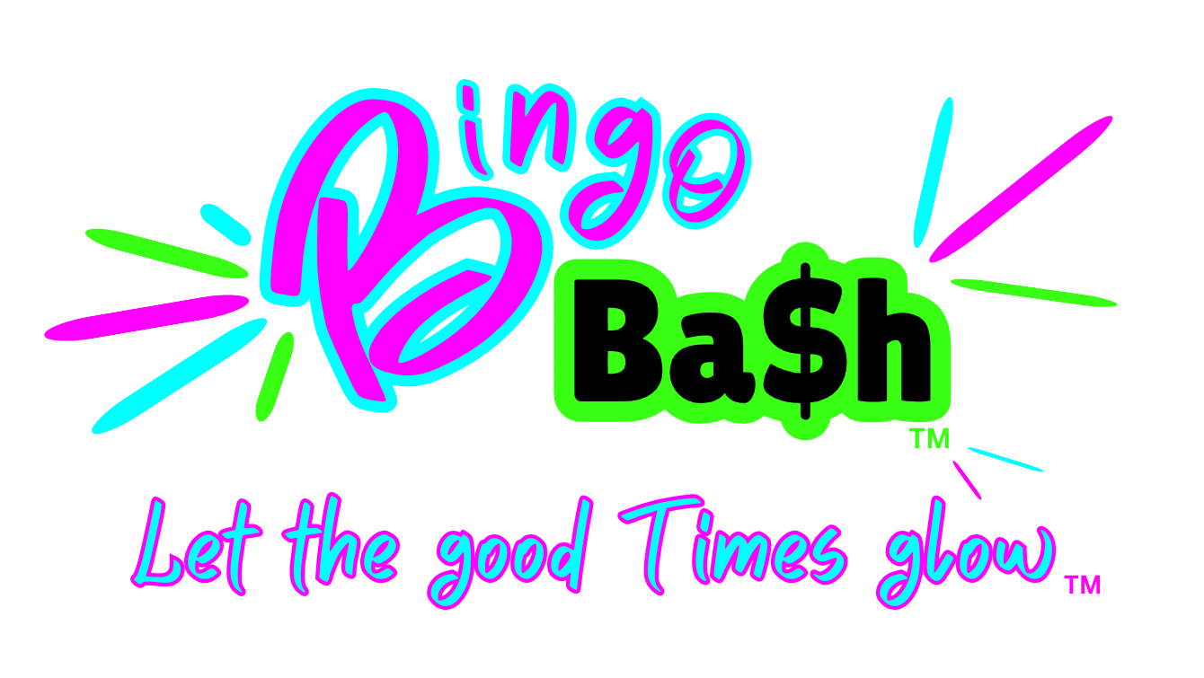 Colorful logo for 'Dingo Bash' with the tagline 'Let the good Times glow', featuring neon-like text and decorative lines on a black background.