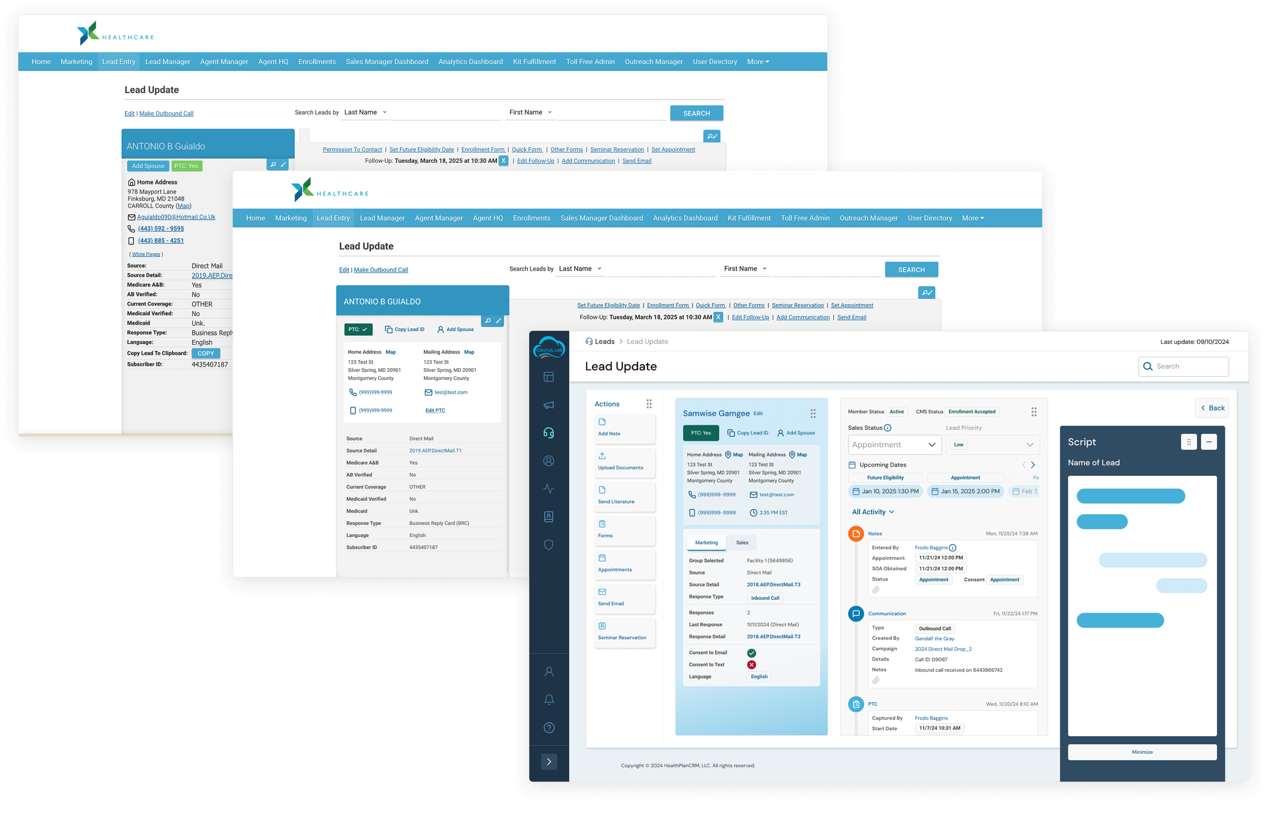dashboard application screens