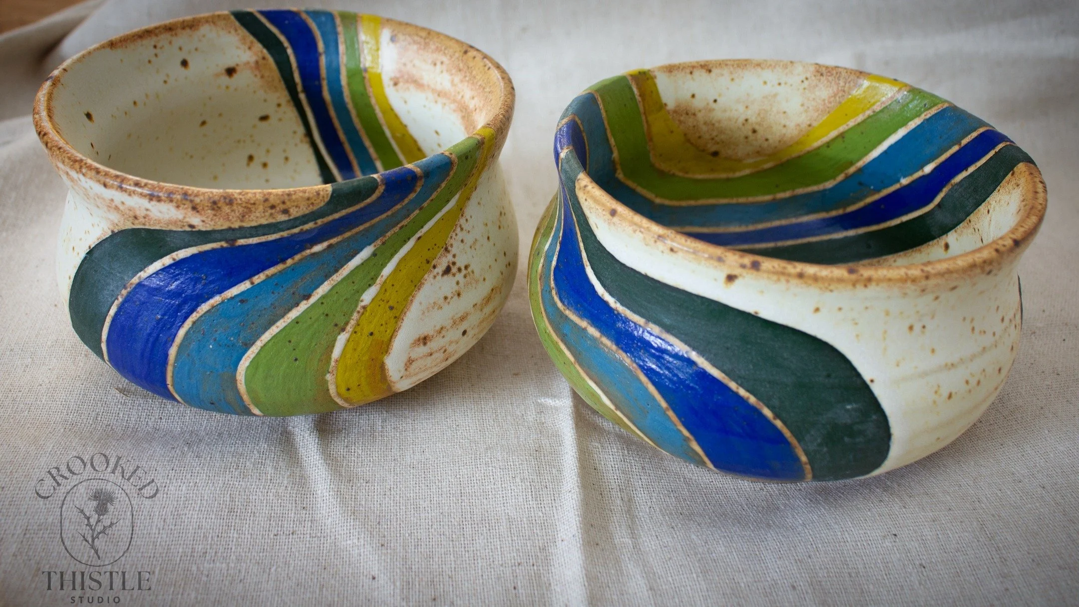 A few new pieces from the studio - funky stripes and simple forms.