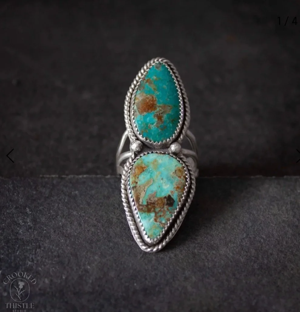 New pieces are posted ✨
Sterling silver &middot; one-of-a-kind stones.
See something you love? Snag it.
Shop: crookedthistle.com