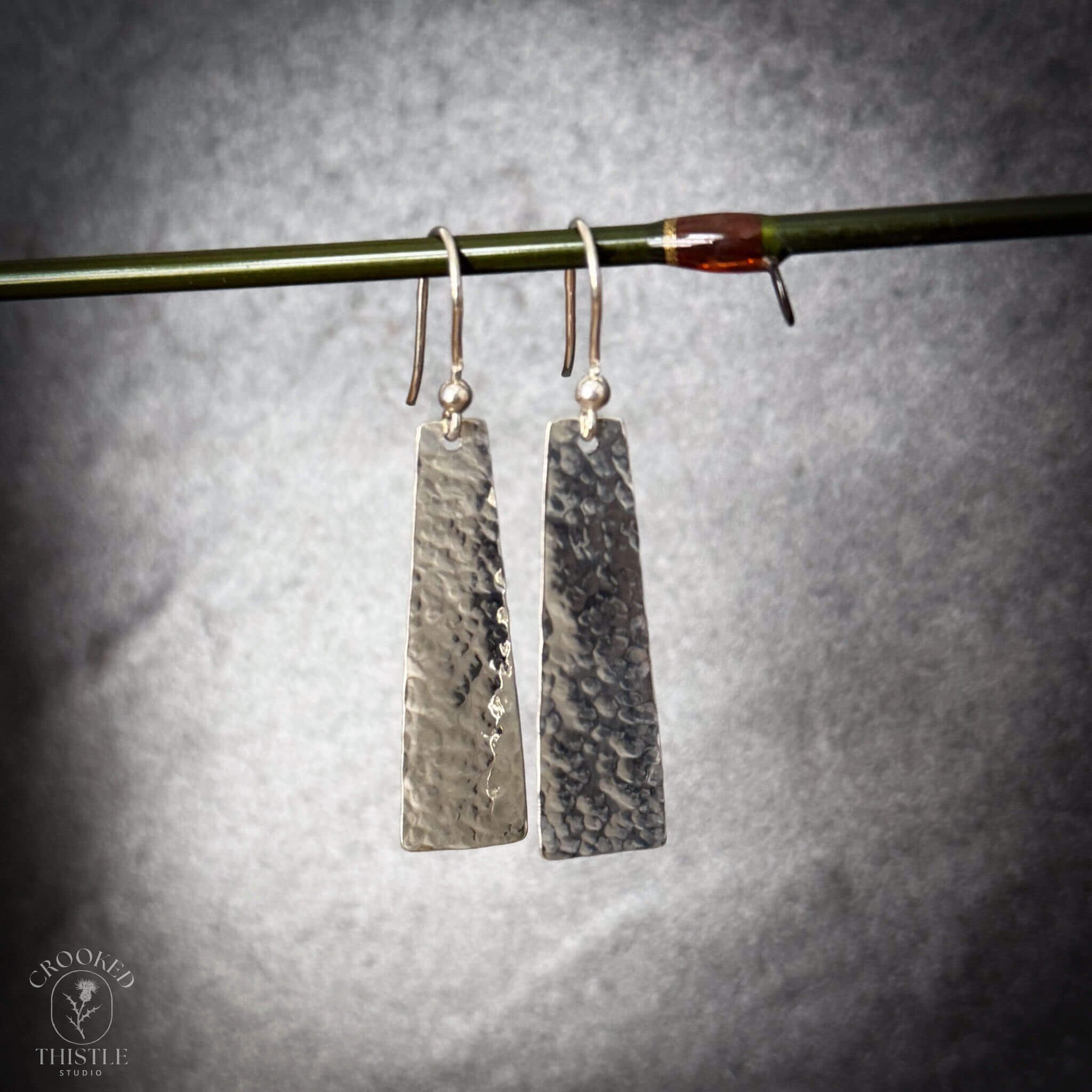 Hammered Sterling Silver Drop Earrings