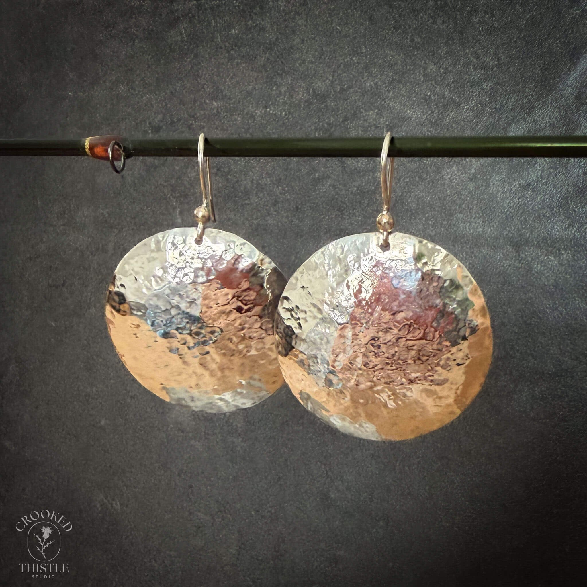 Hammered Sterling Silver Dome Earrings.jpg