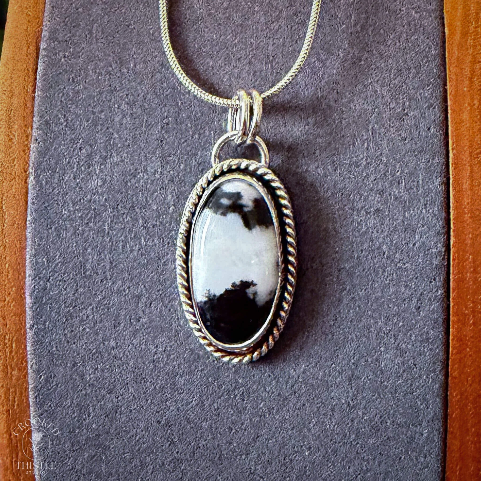 White Buffalo Oval Pendant