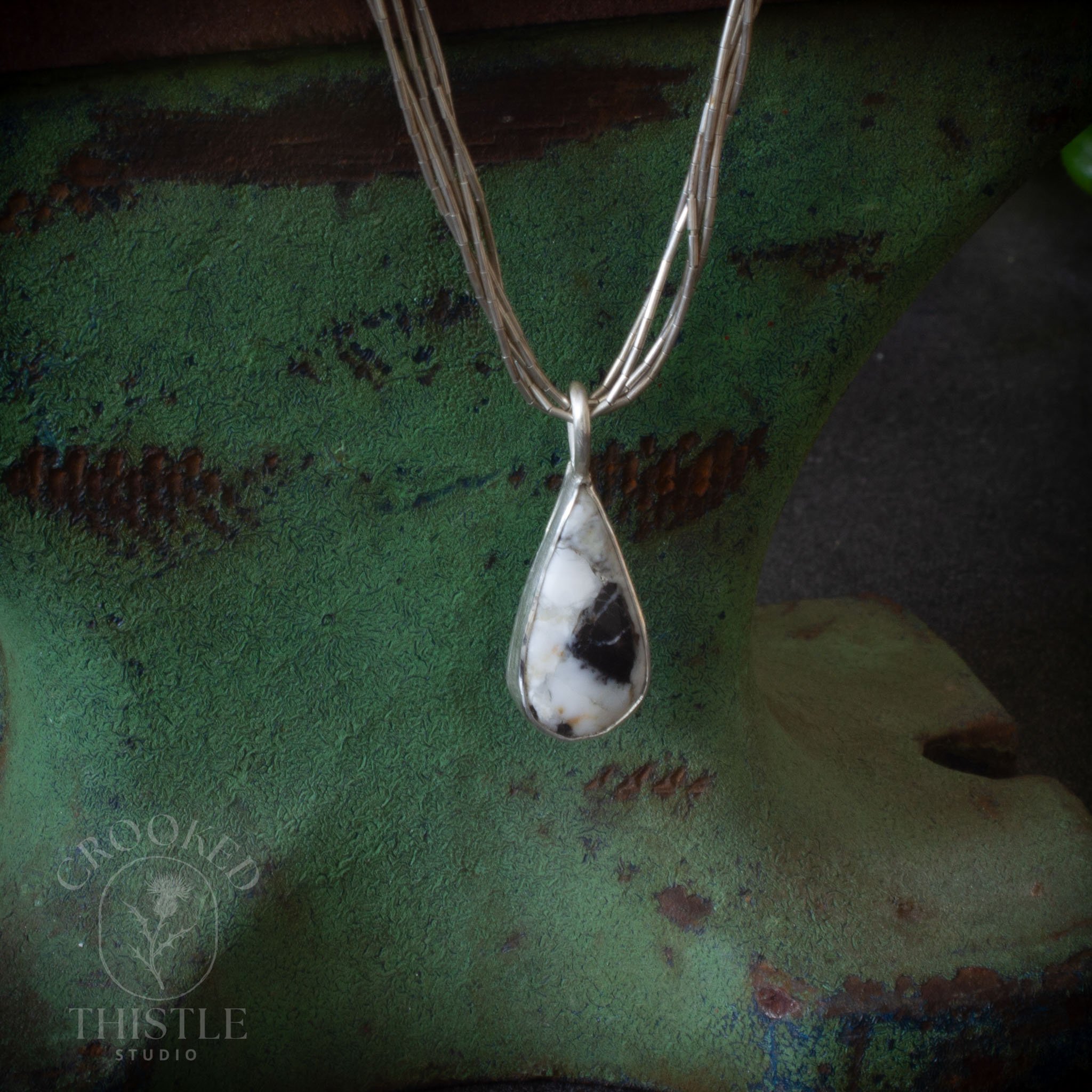 White Buffalo Teardrop Pendant