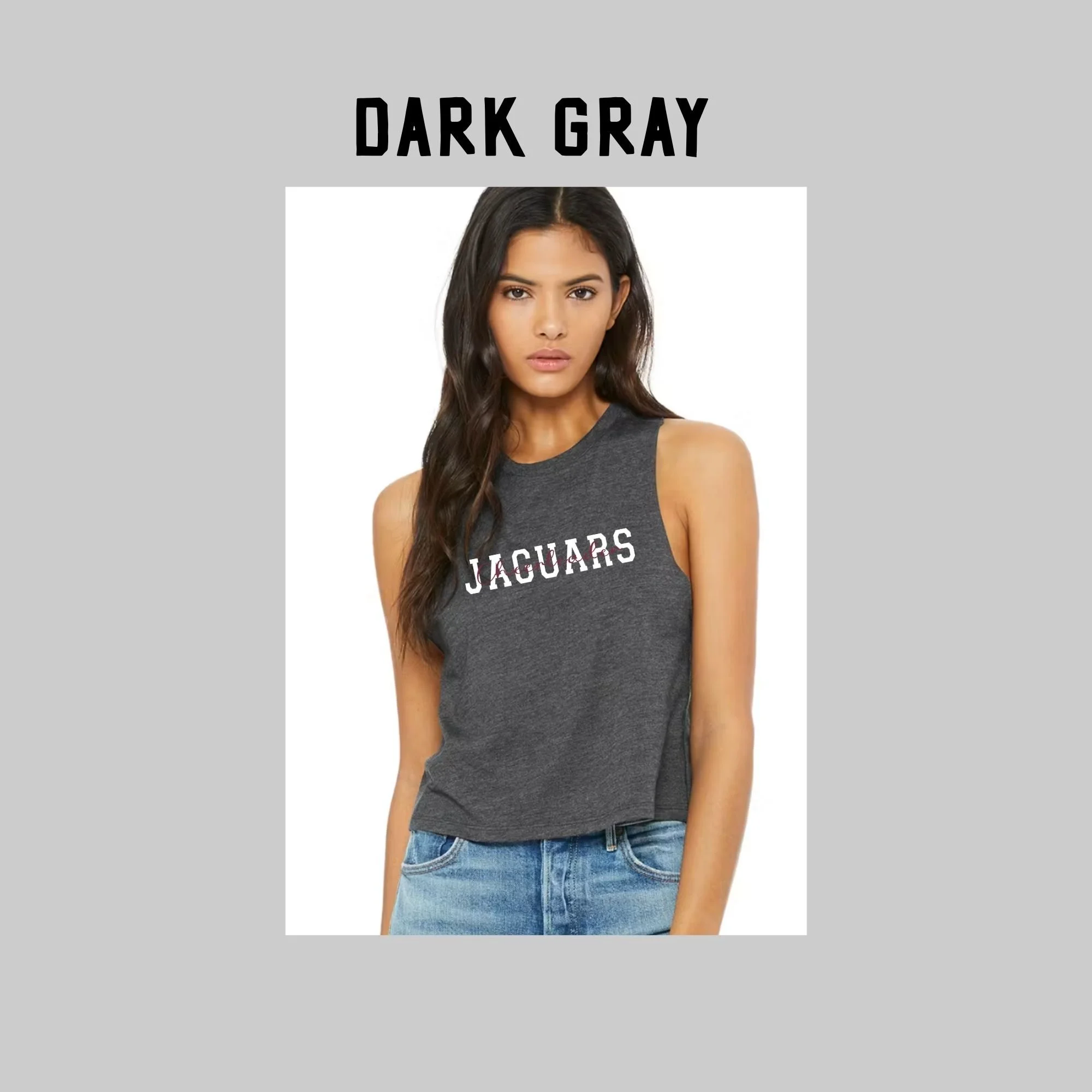 Bella and Canvas Racerback Jaguars Cheerleader Tank Top