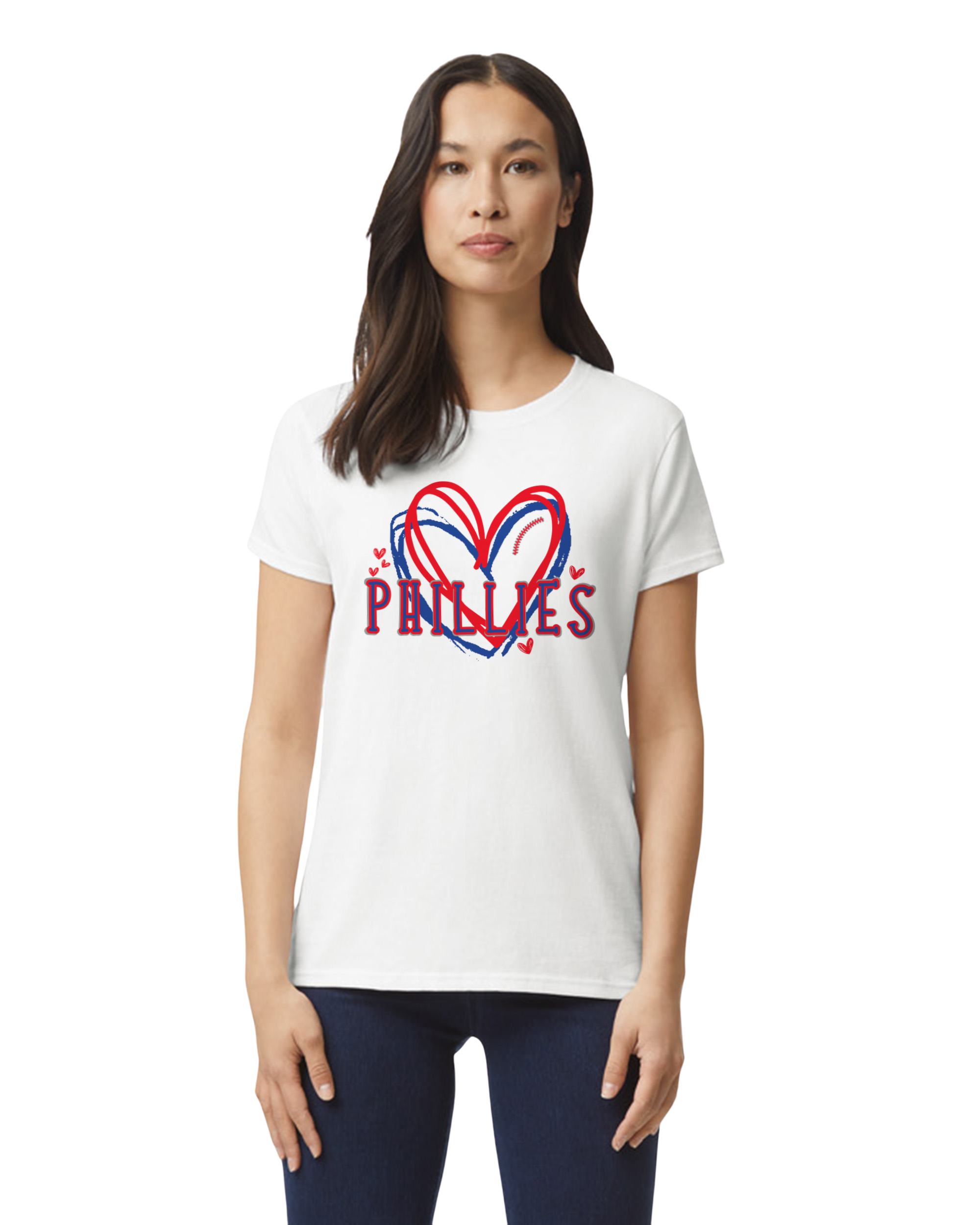 Philadelphia Phillies Heart Design T-Shirt