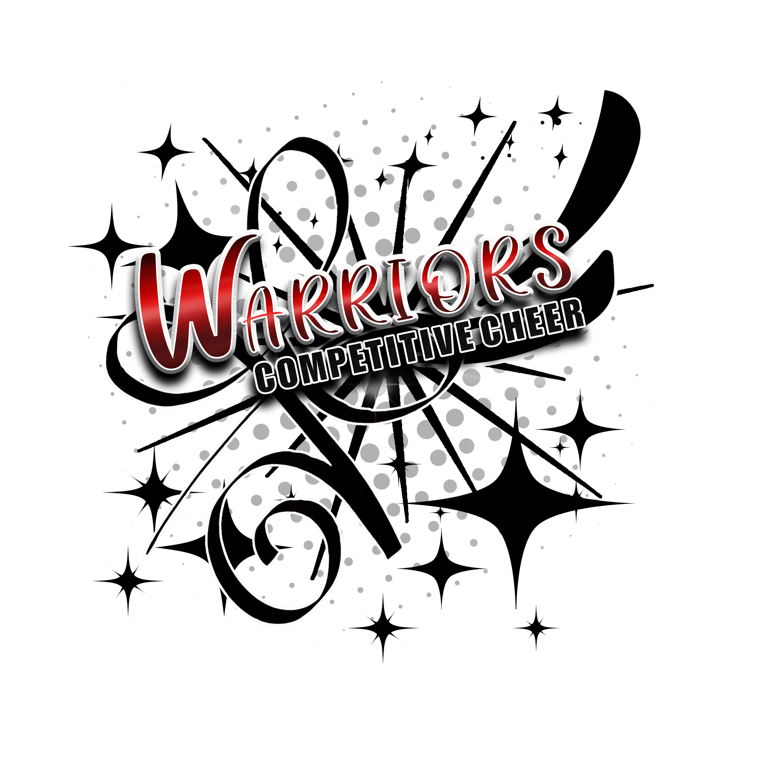 Brandywine Warriors Competitive Cheer Apparel Team Design  for Red Shirts
