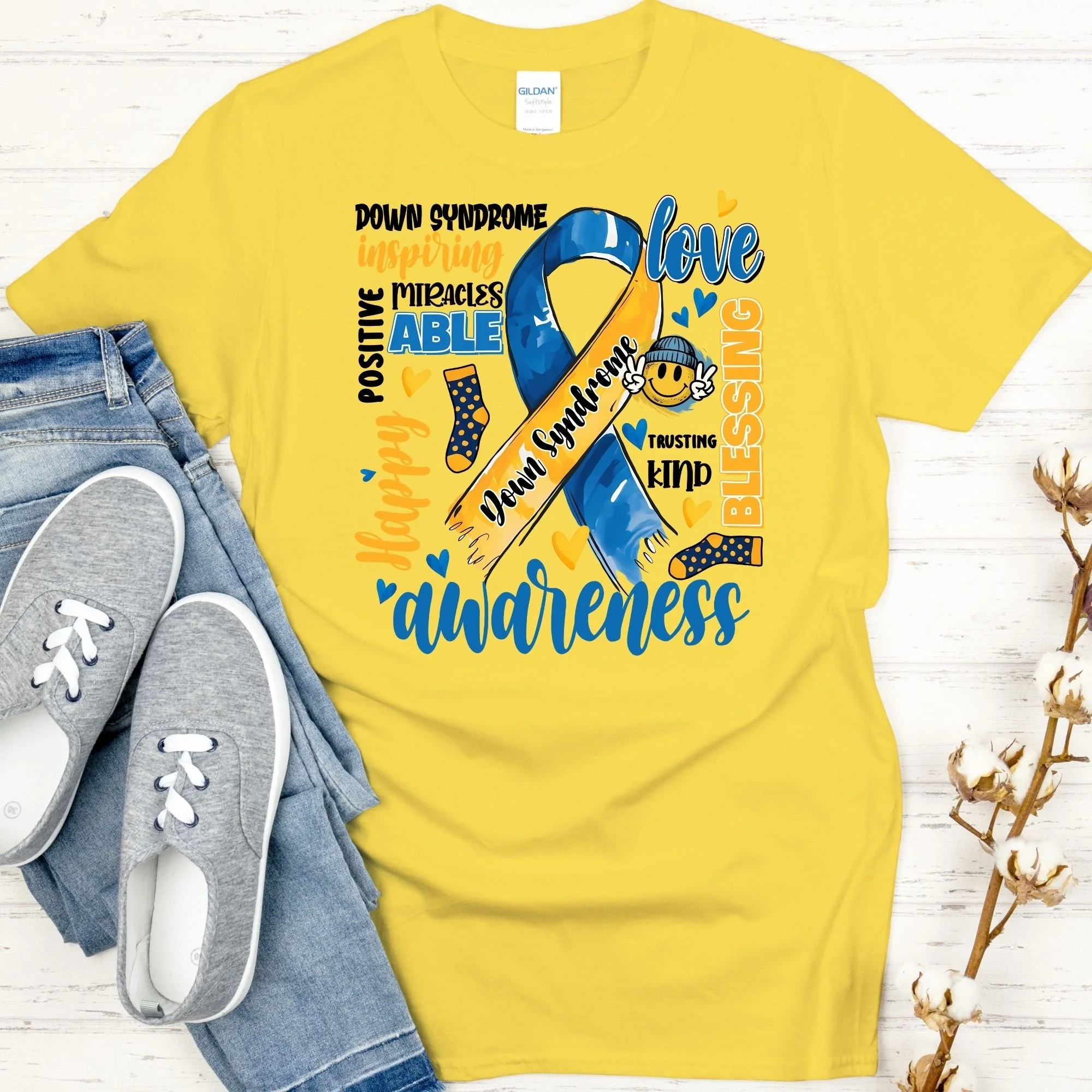 Down Syndrome Awareness – “Love • Kind • Blessing”  Ribbon T-Shirt