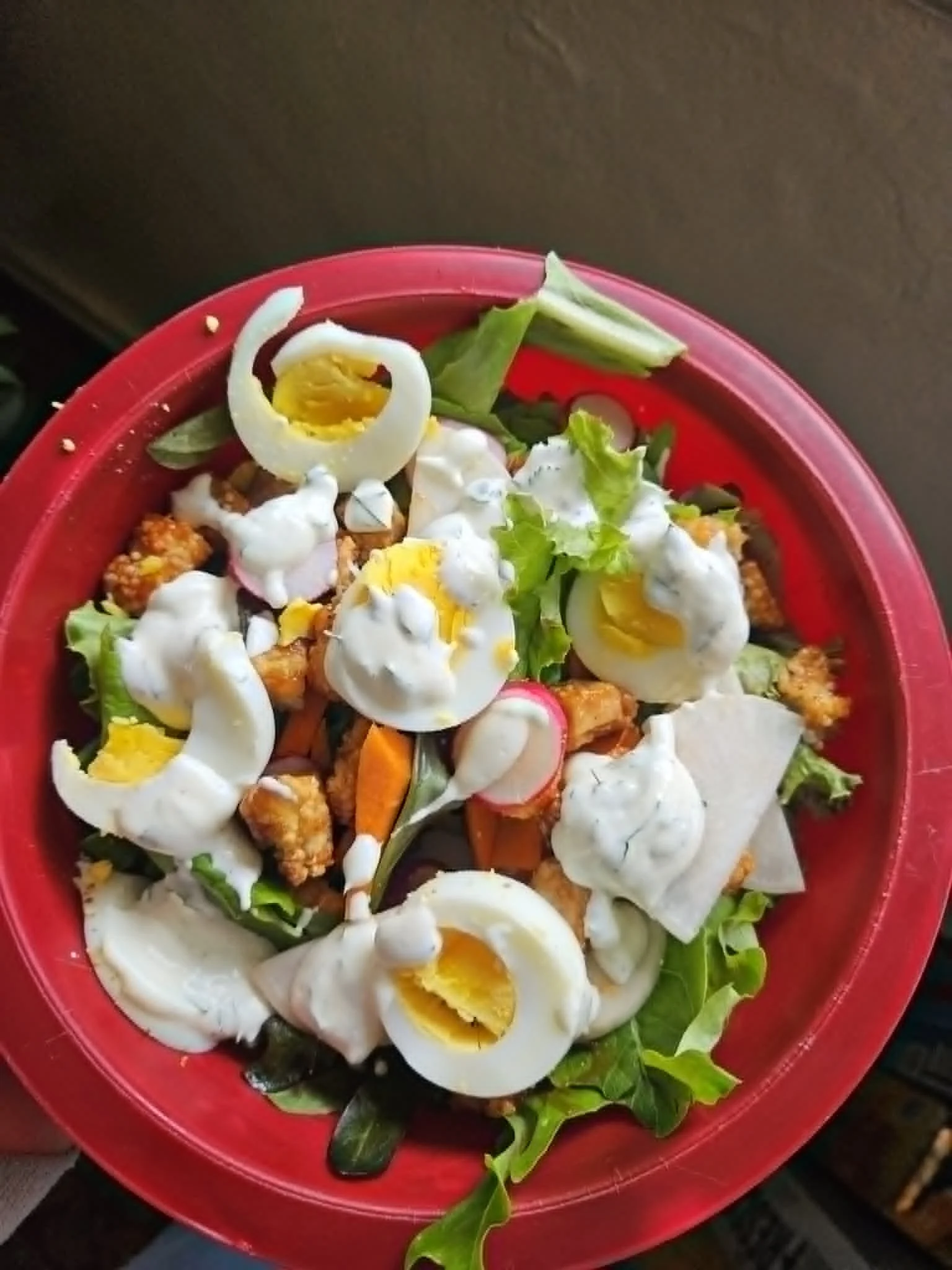 Buffalo/BBQ Chicken Salad with Homemade Ranch Dressing
