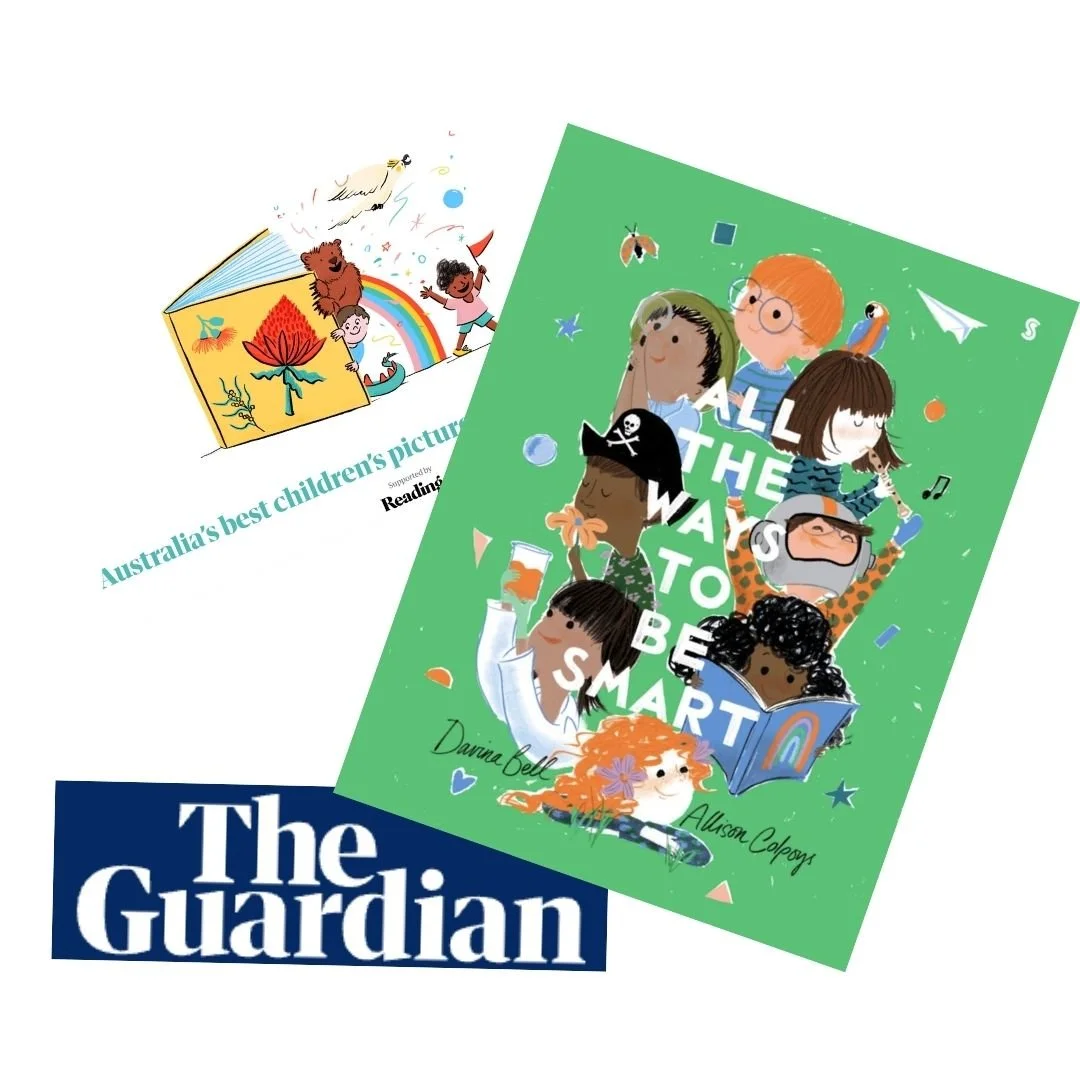 Cover of the picture book All the Ways to be Smart, with a screenshot of the header of the Guardian's Australia's Best Children's Picture Book poll