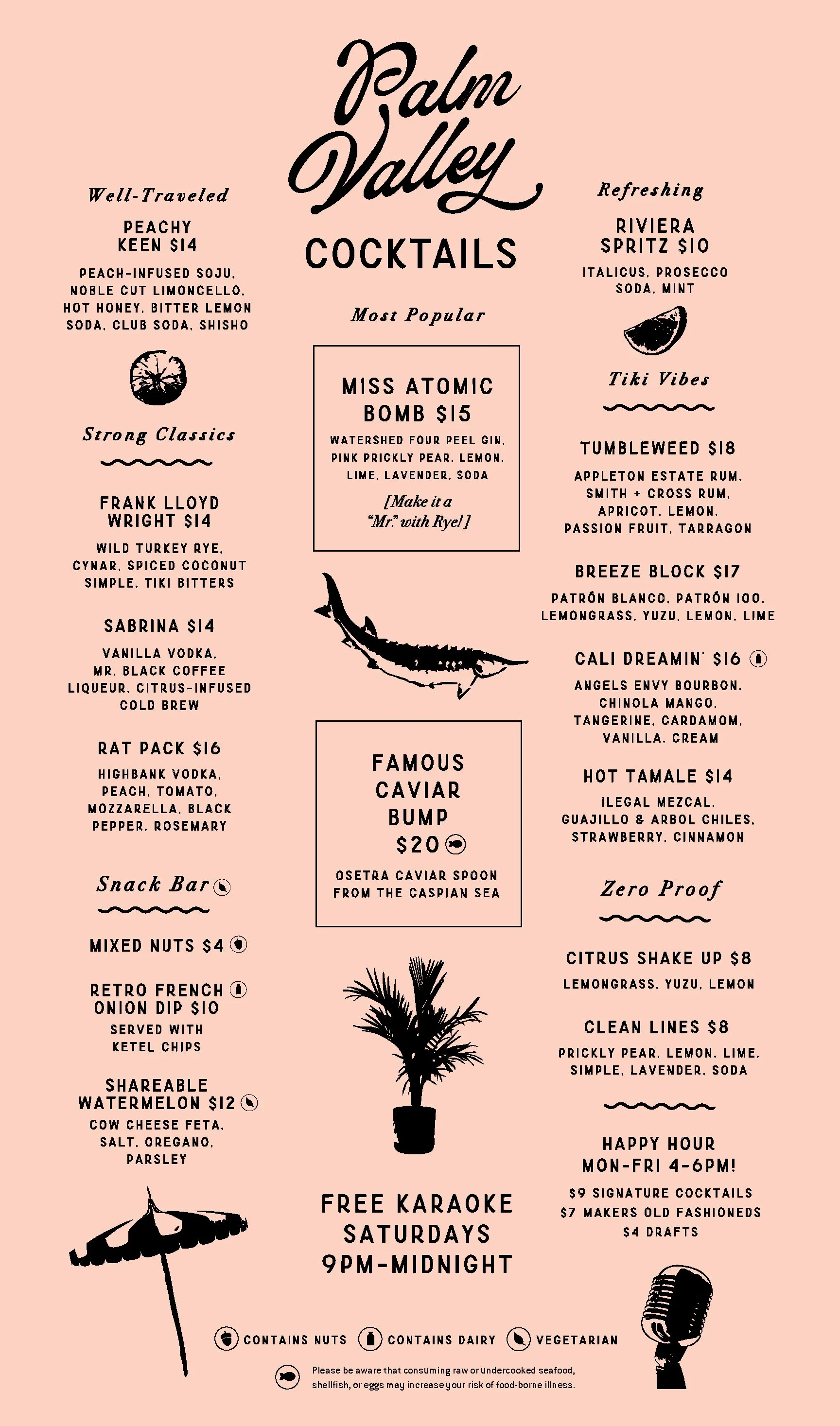 Palm Valley Cocktails New Summer Menu 2026