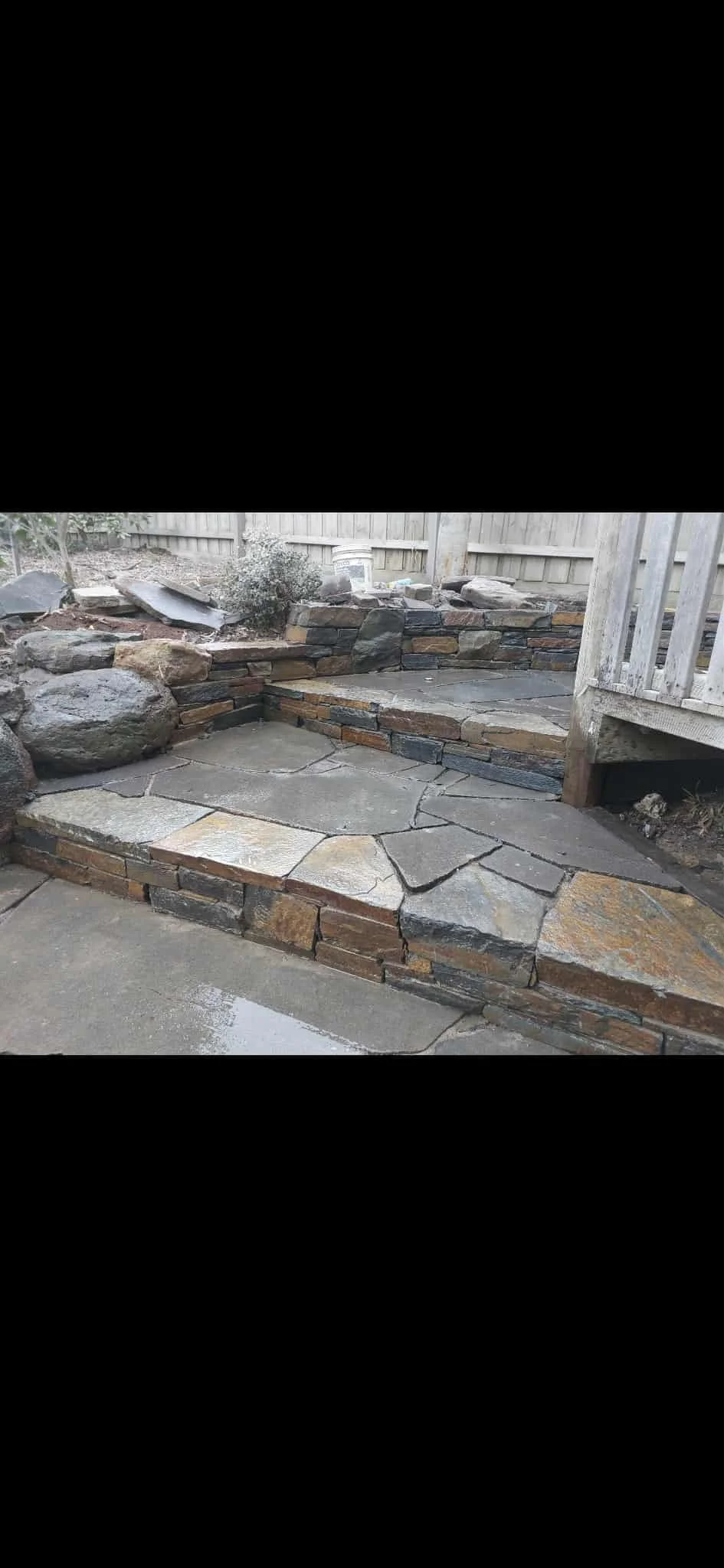Stone pathway installation area in Geelong