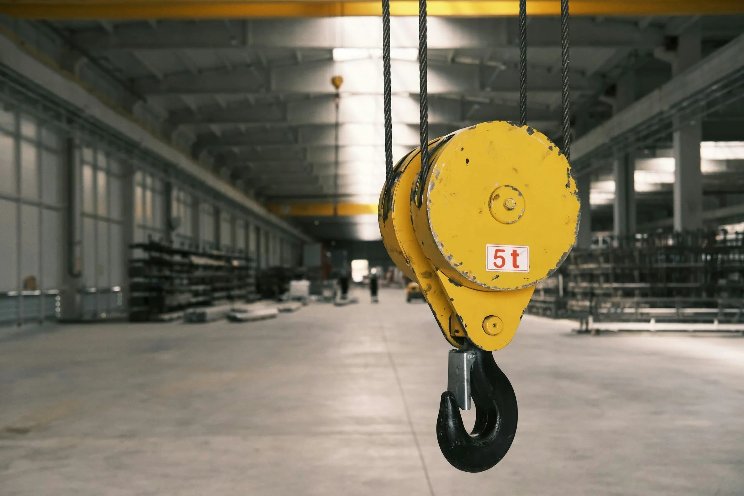 Overhead crane hook block during routine crane maintenance, lifting equipment inspections, preventative servicing and major inspections in Canberra.