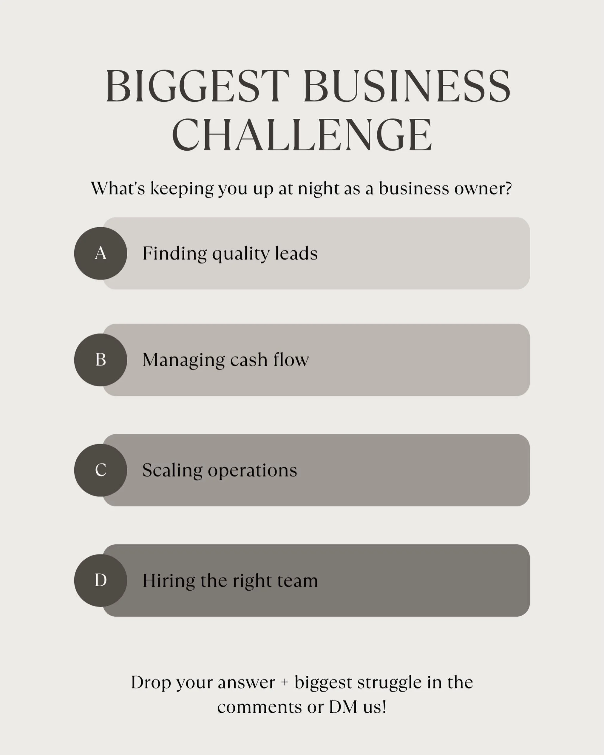What&rsquo;s your biggest struggle as you grow your small business? 

#smallbusiness #businessgrowth #marketing