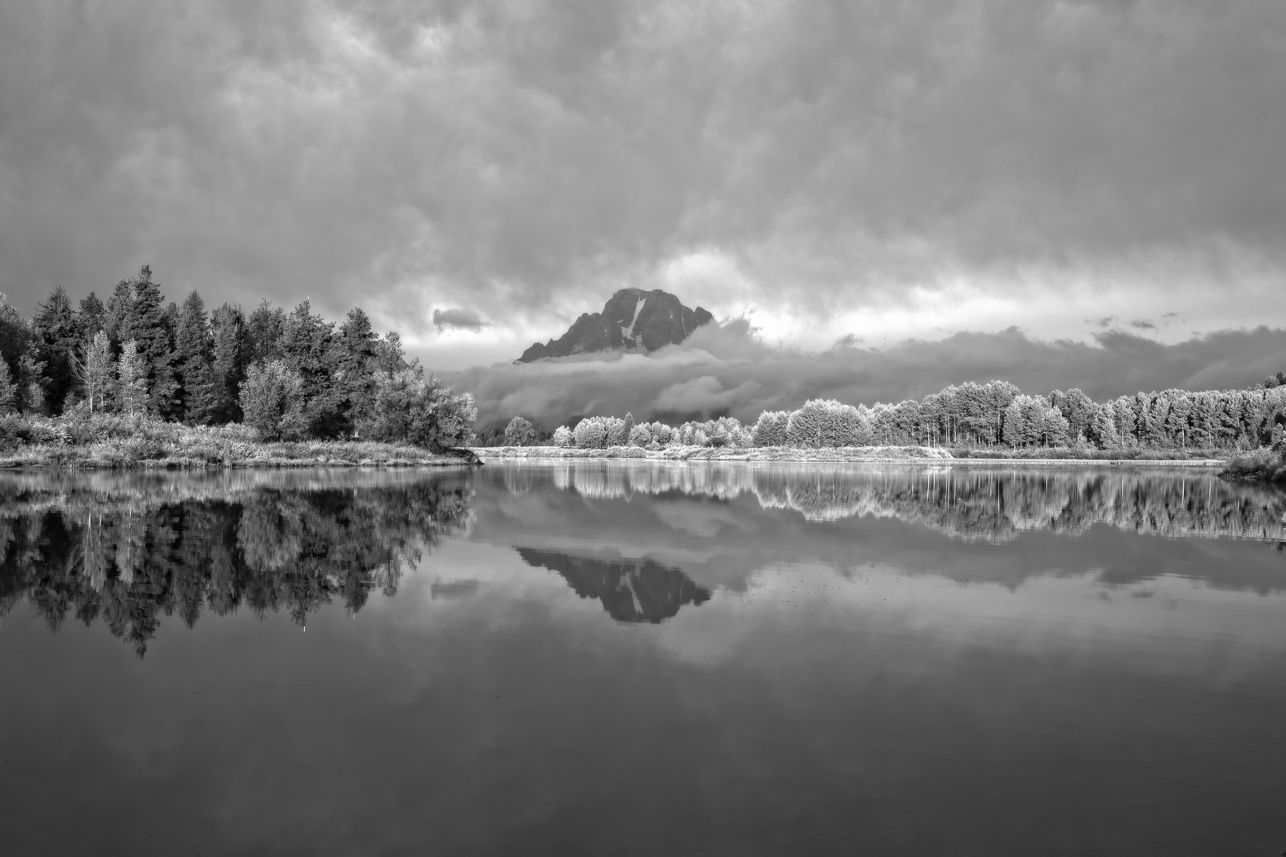 Black and white fine art print of Mount Moran by The Luxe Print