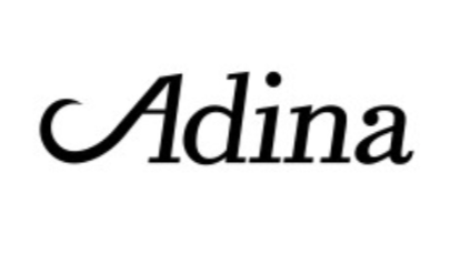 The word "Adina" written in black cursive font.