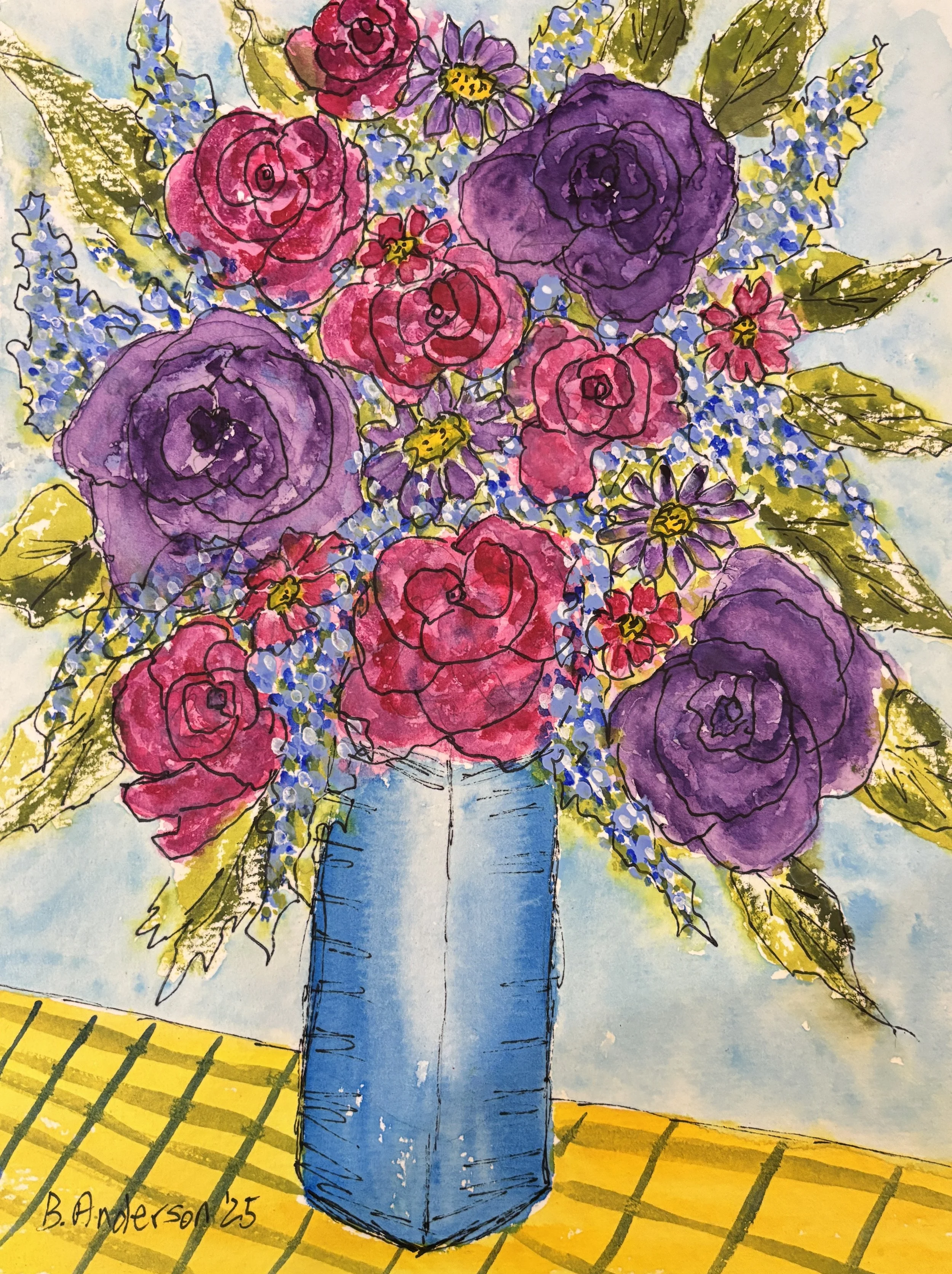 Whispers of Lavender and Sunlight 9 × 12 original watercolor