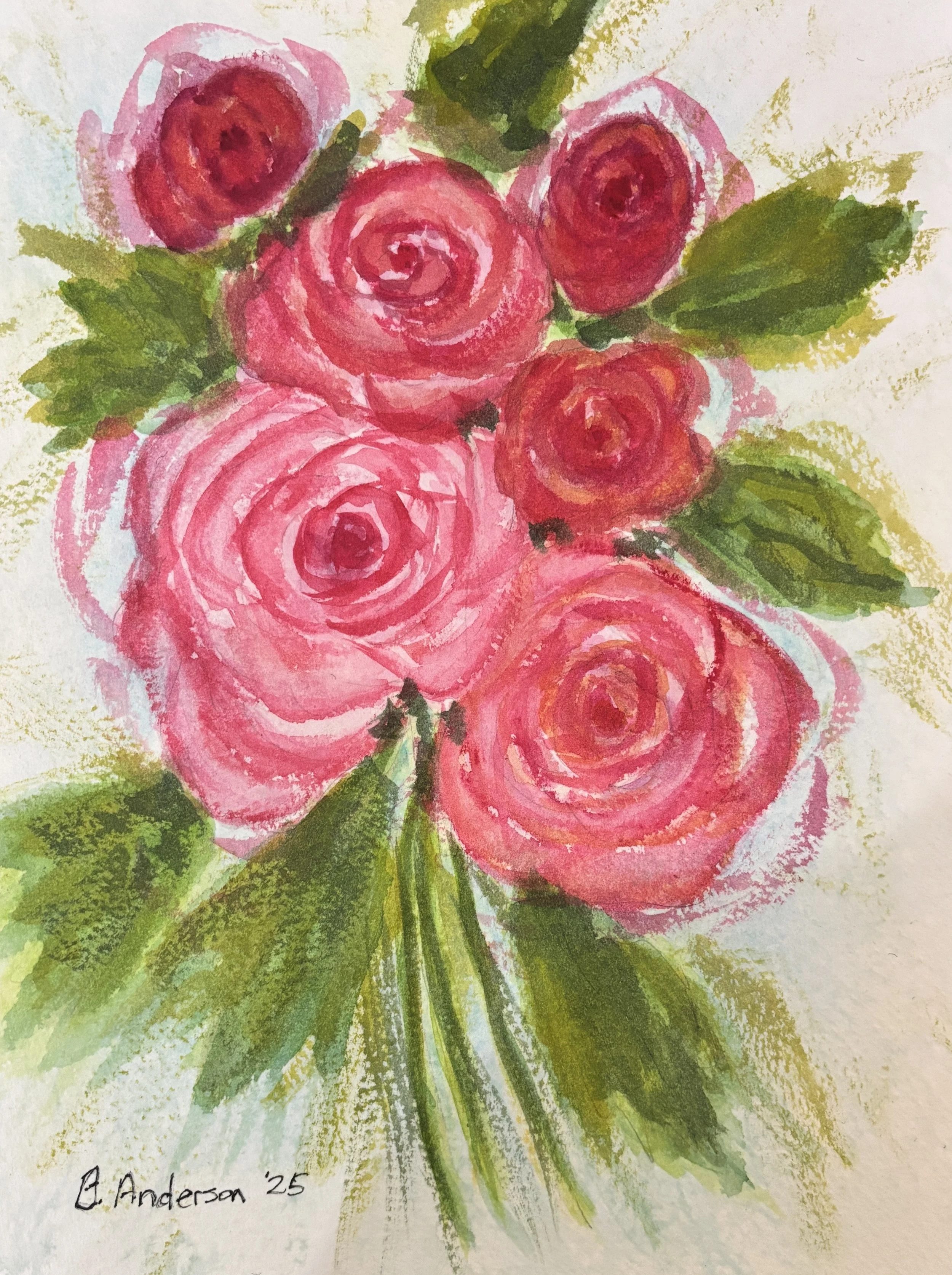 A Bouquet’s Gentle Breath 9 × 12 original watercolor