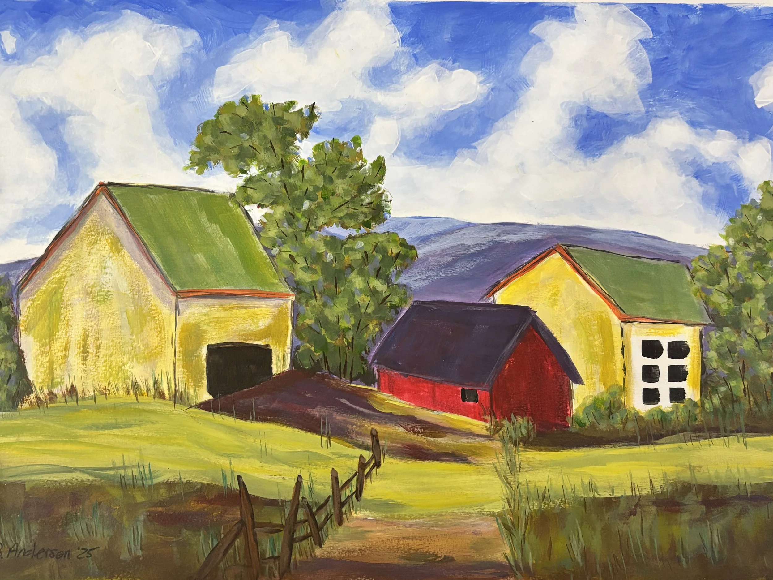 Rustic Trio Beneath Azure Dreams