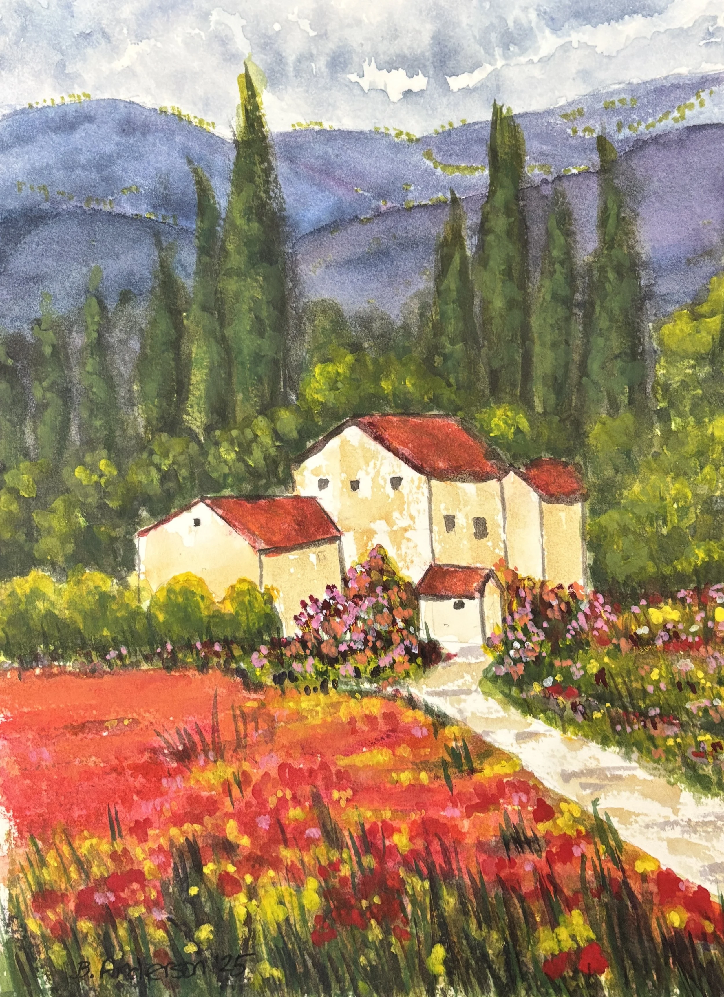 Fields Ablaze Beneath Silent Sentinels