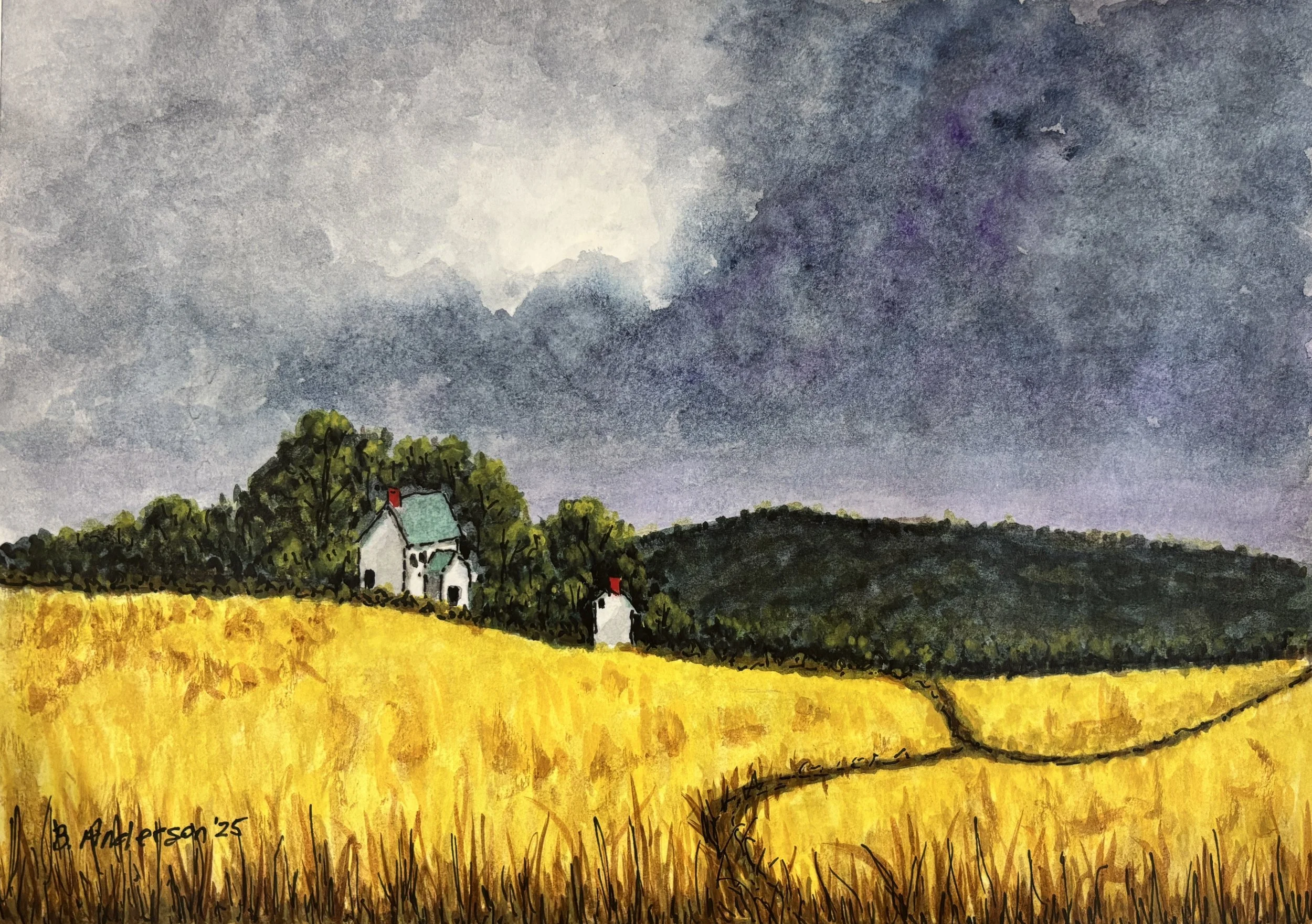 Golden Veil Under Tempest Veins