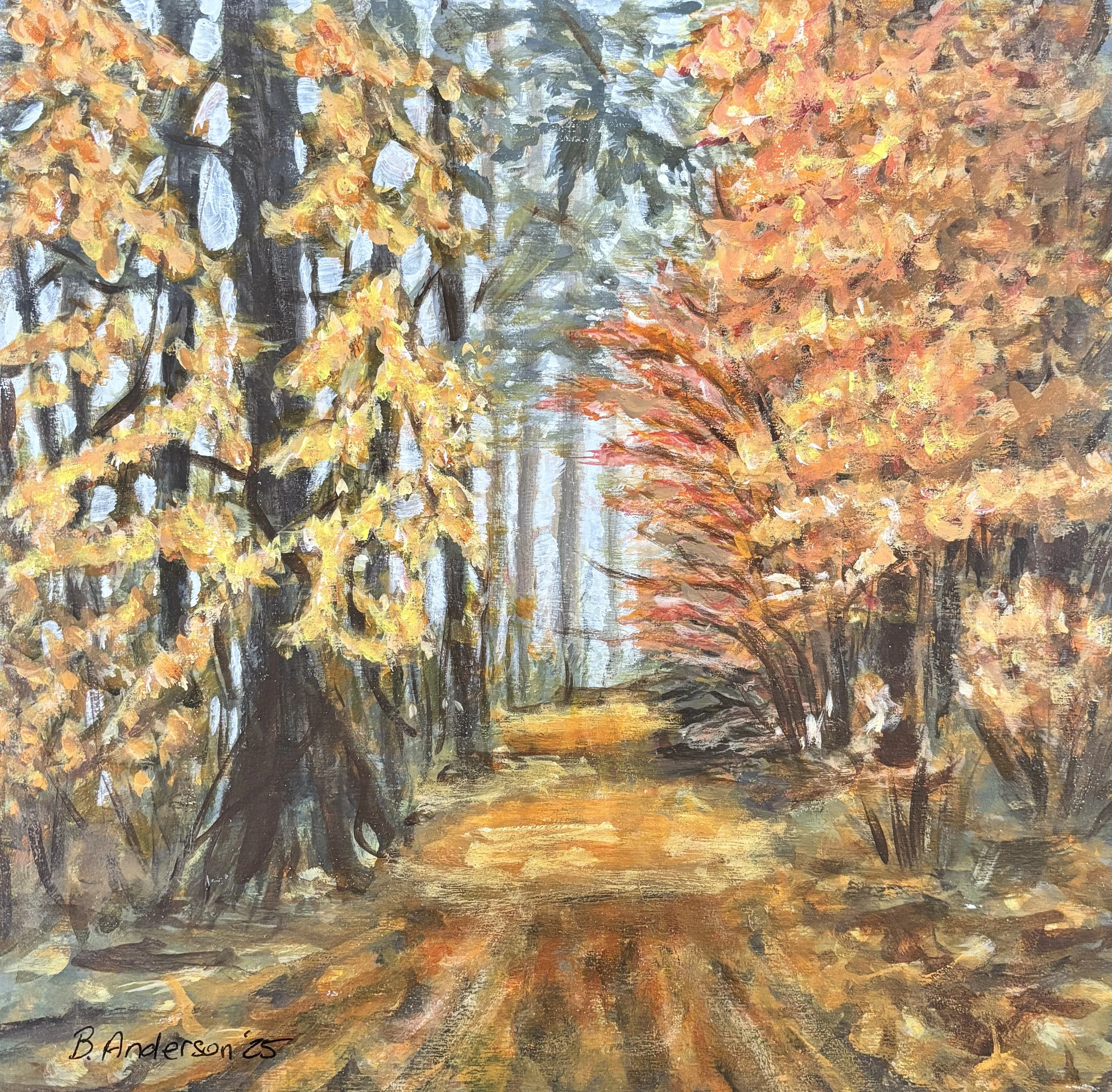 Serenade of the Falling Leaves 12 × 12 original acrylic