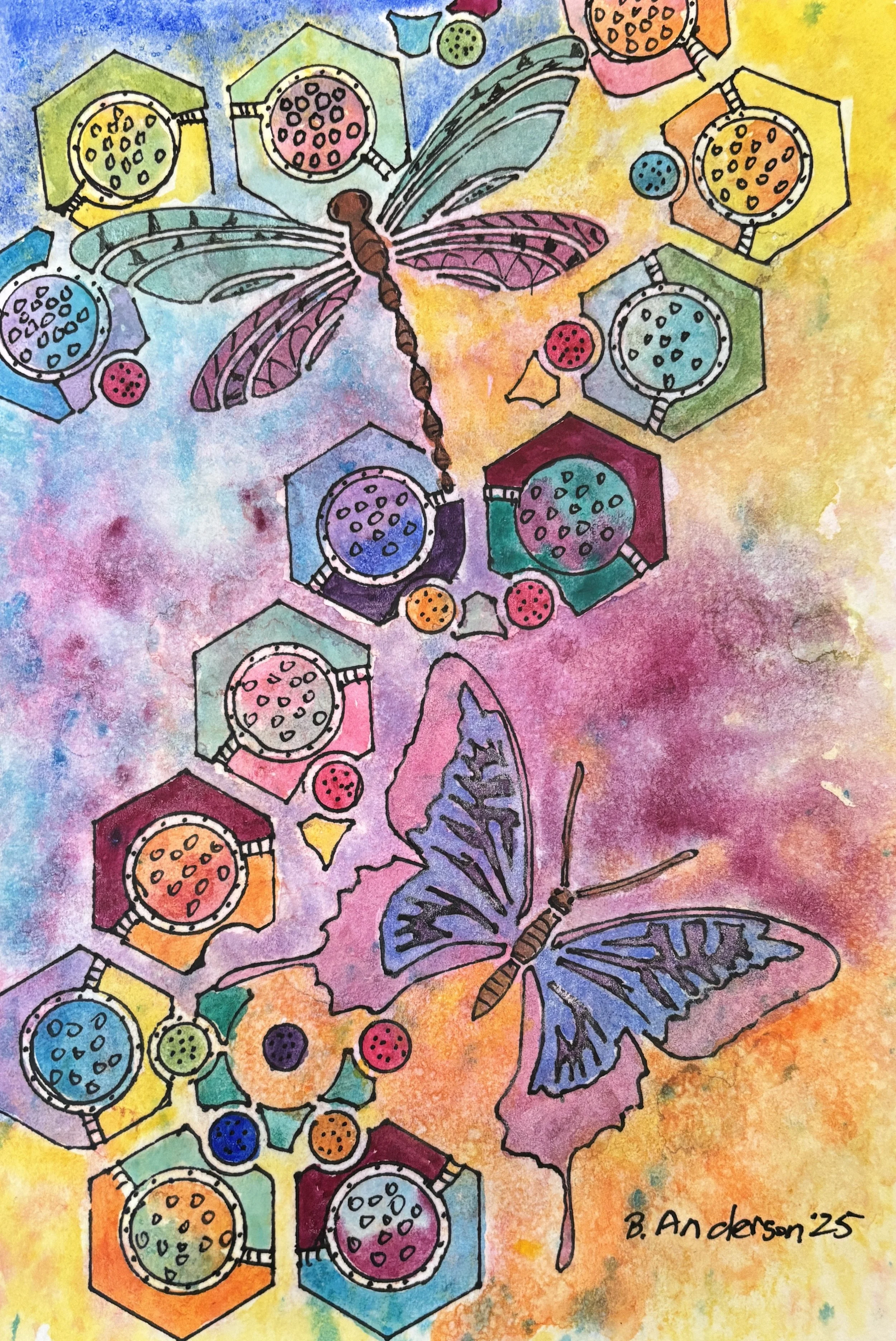 Celestial Flight in Prism Veins print (watercolor reproduction)