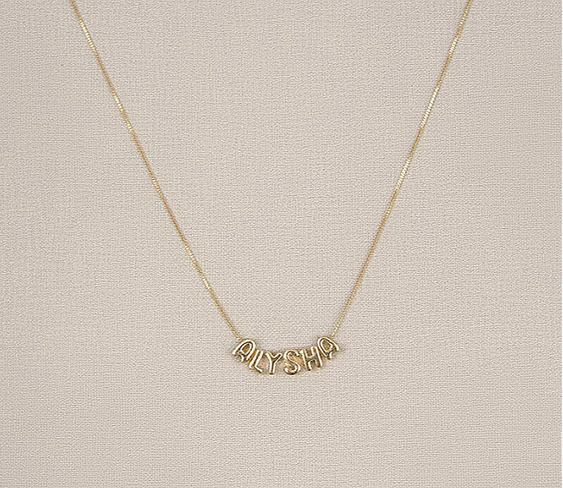 Personalised Mini Bubble Letter Necklace