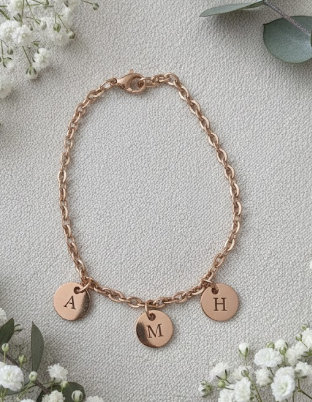 Personalised Charm Initial Bracelet