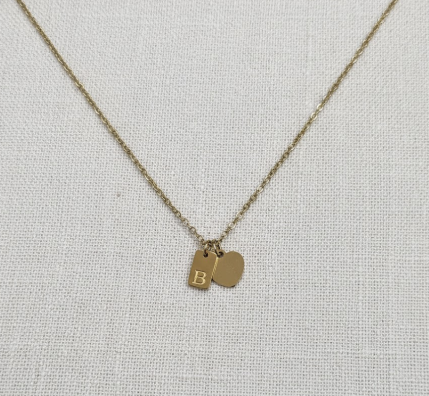 Initial Necklace with Heart