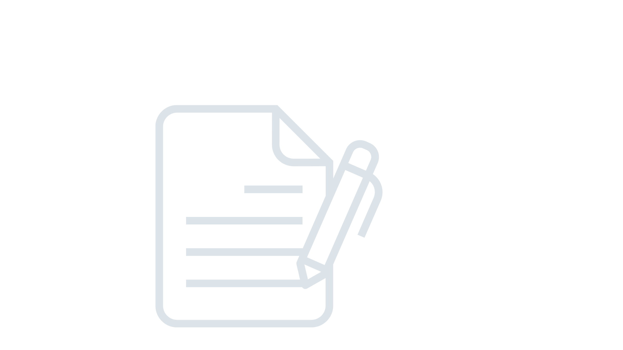 Icon of a document with lines of text and a pencil, representing editing or writing.