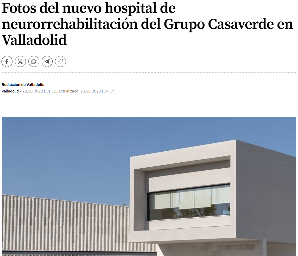Fotos del nuevo hospital de neurorrehabilitación del Grupo Casaverde en Valladolid (Prensa)