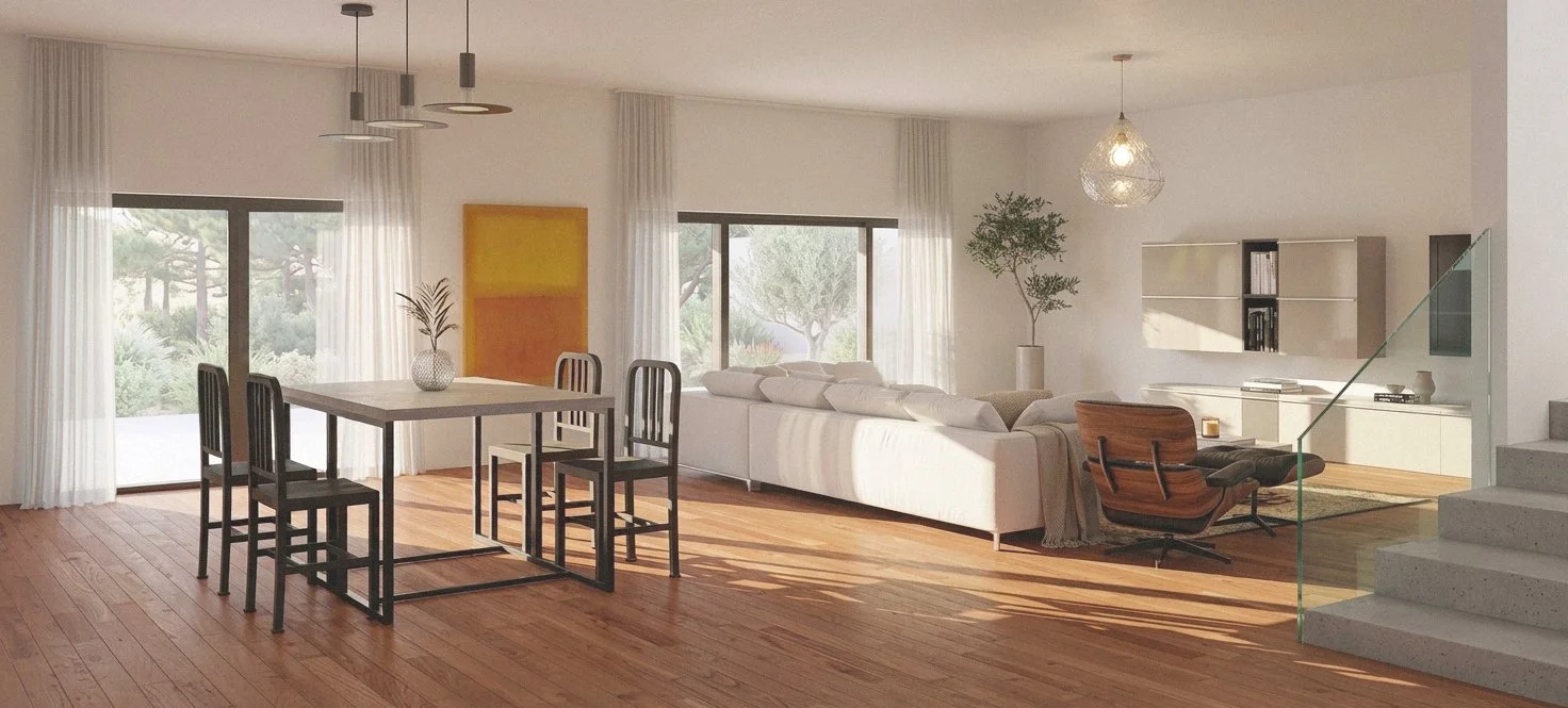 Interior de salón de vivienda