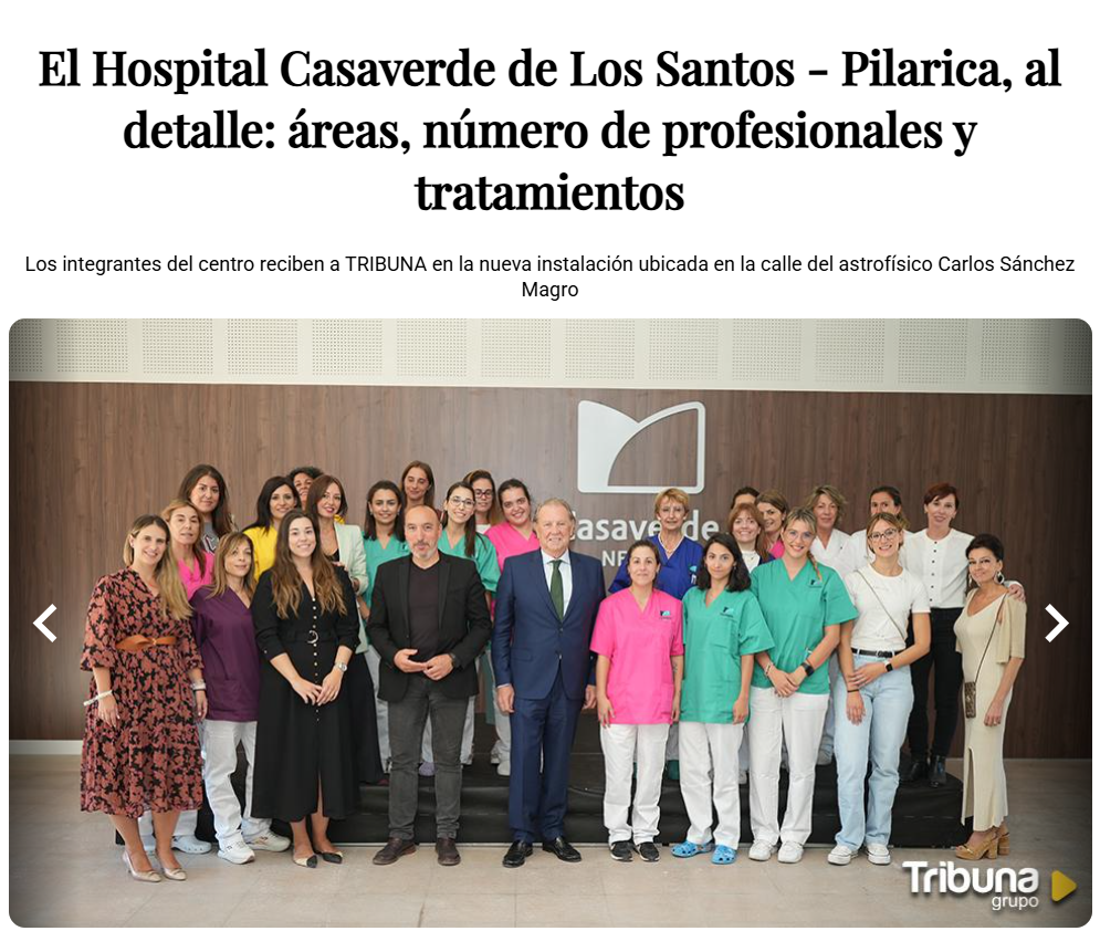 El Hospital Casaverde de Los Santos - Pilarica, al detalle: áreas, número de profesionales y tratamientos (Prensa)