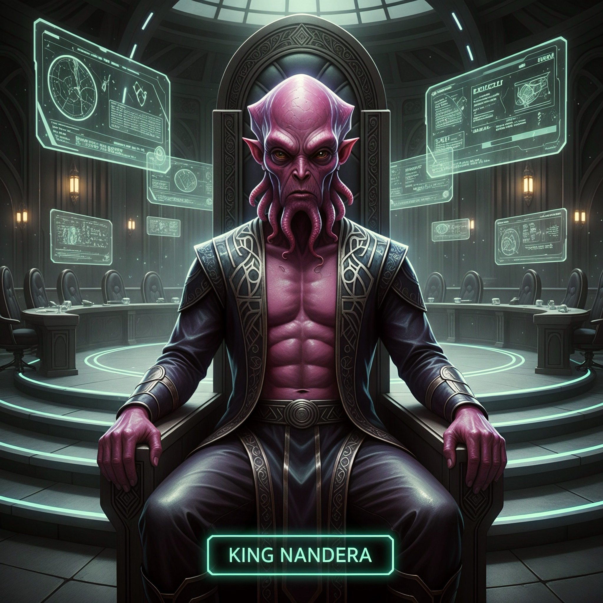Meet King Lichen Nandera, elected head of the Interplanetary Alliance and ruler of the planet Lubious.