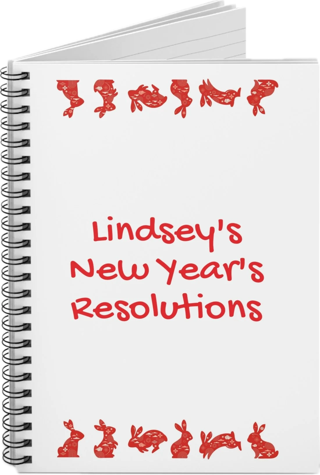 Chinese New Year's Resolutions Spiral Notebook - Personalizable Template. Tap or click on the picture to be taken to the product page.