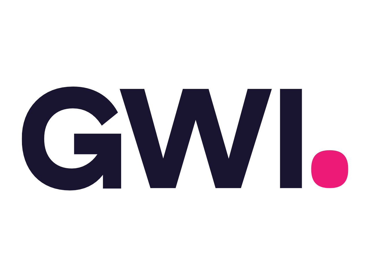 GWI logo in dark purple letters with a pink dot at the end.