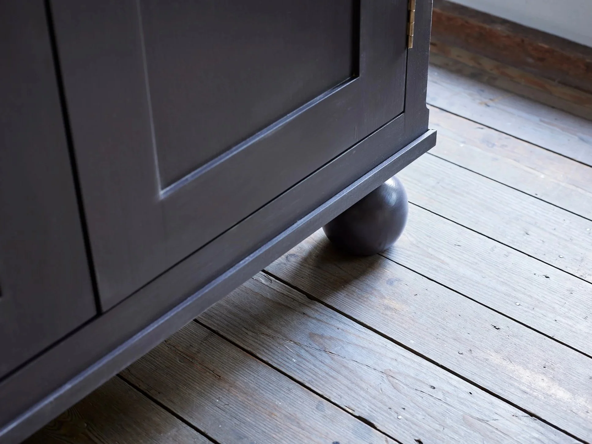 Freestanding Georgian style hand painted traditional wooden linen cupboard wardrobe in a semi bespoke range of sustainable furniture range designed by Imperfect Interiors and Pilgrim House