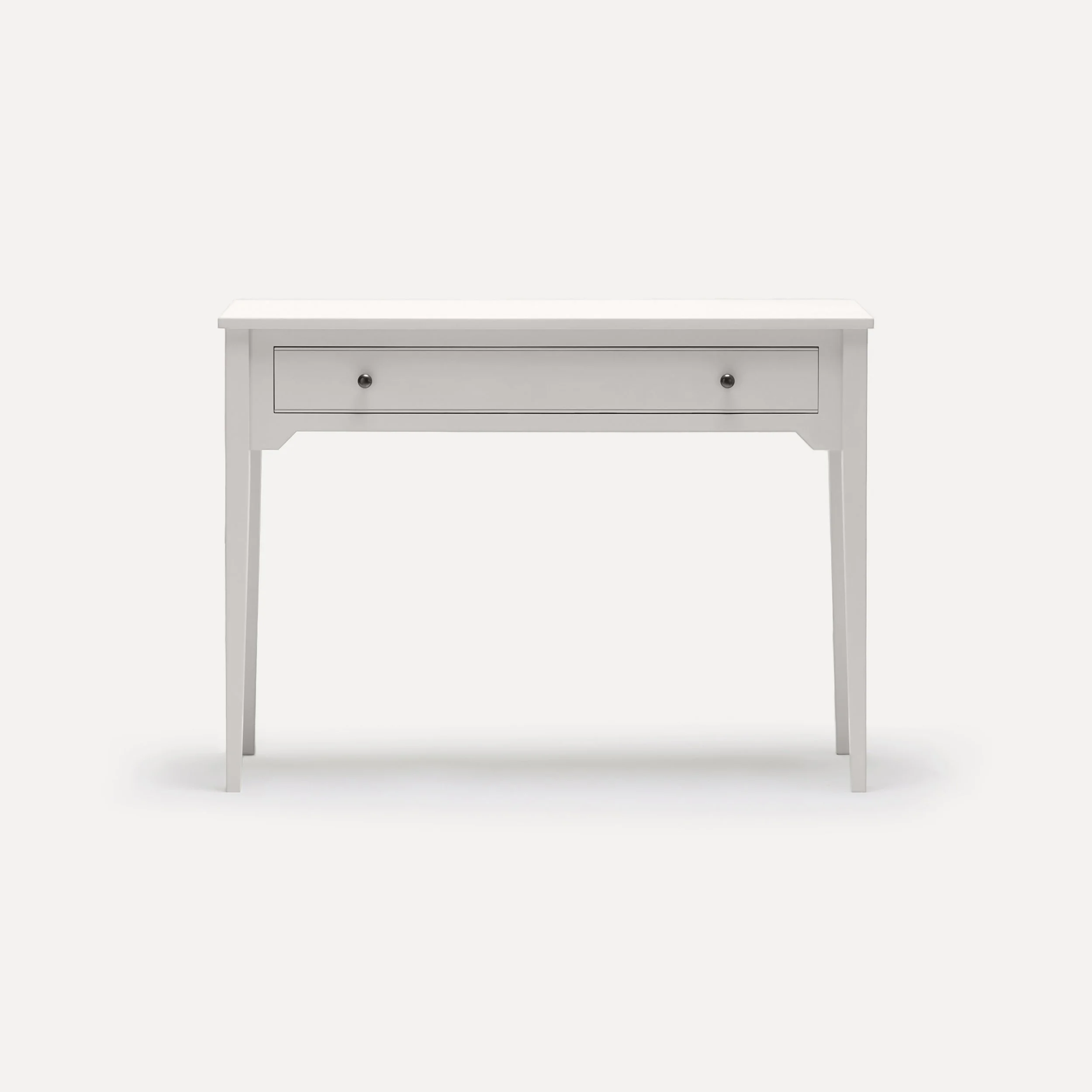 Rustic style semi bespoke hand painted traditional desk console designed by Imperfect Interiors and Pilgrim House