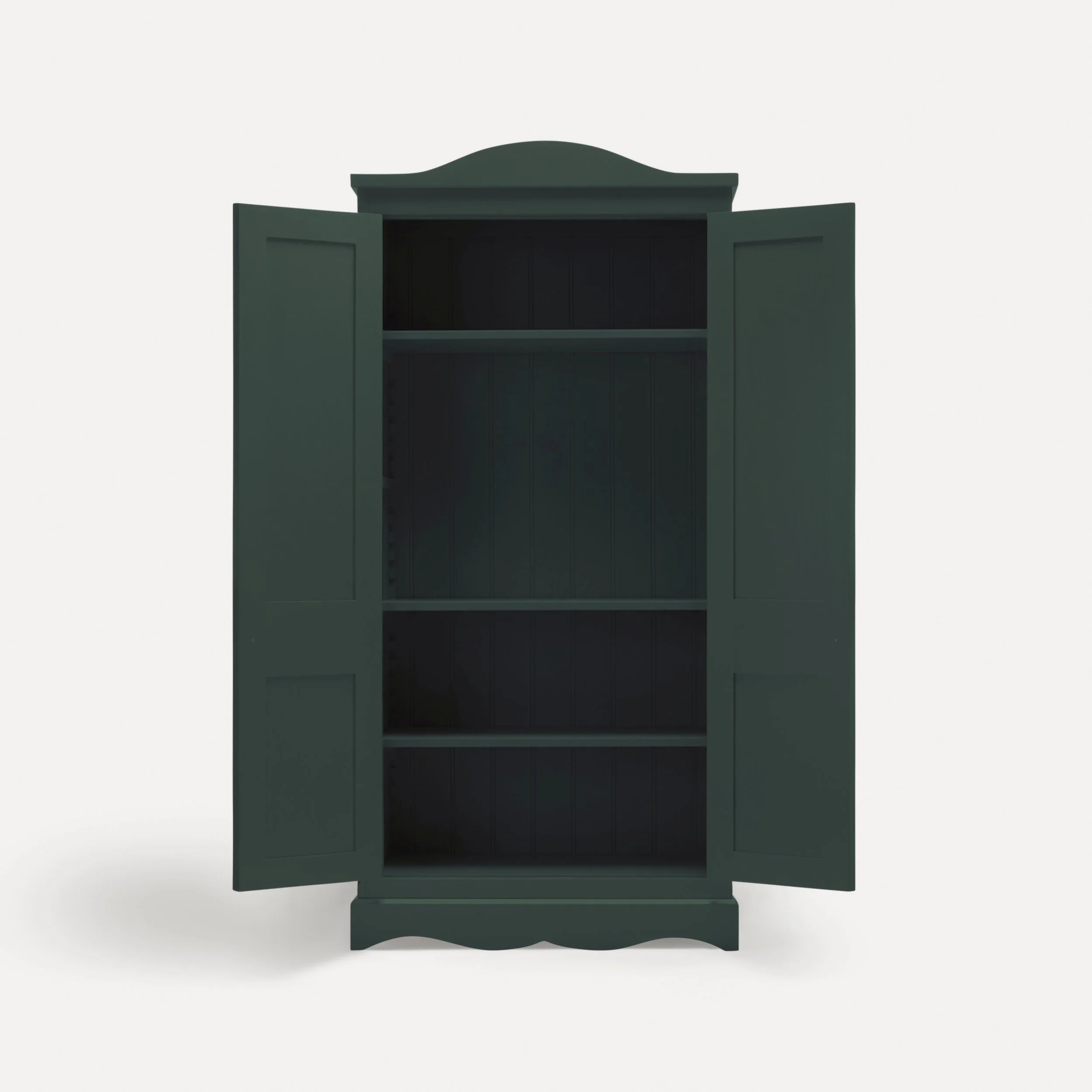 Freestanding Gustavian style semi bespoke traditional wooden tv cabinet media unit hand painted designed by Imperfect Interiors and Pilgrim House