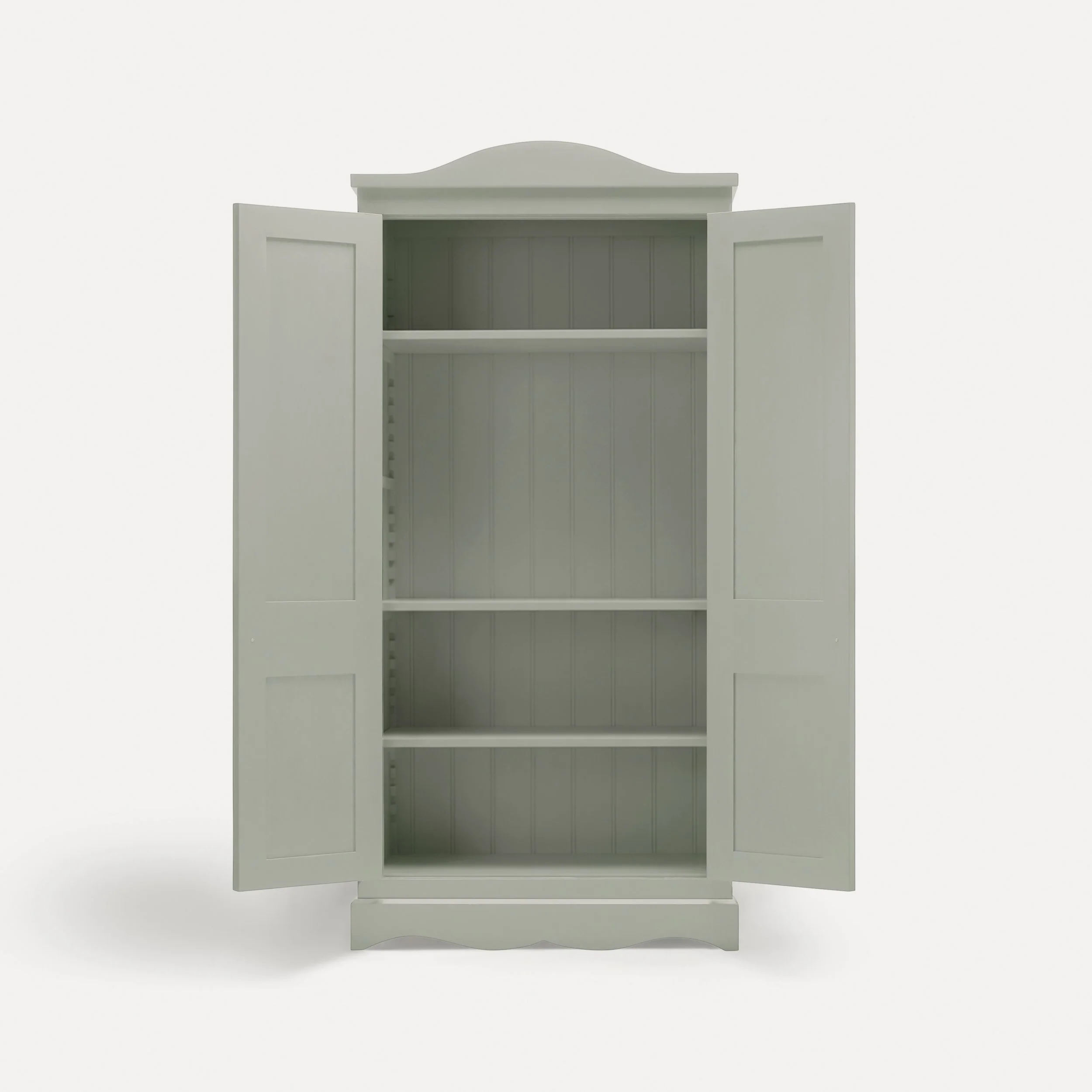 Freestanding Gustavian style semi bespoke traditional wooden tv cabinet media unit hand painted designed by Imperfect Interiors and Pilgrim House