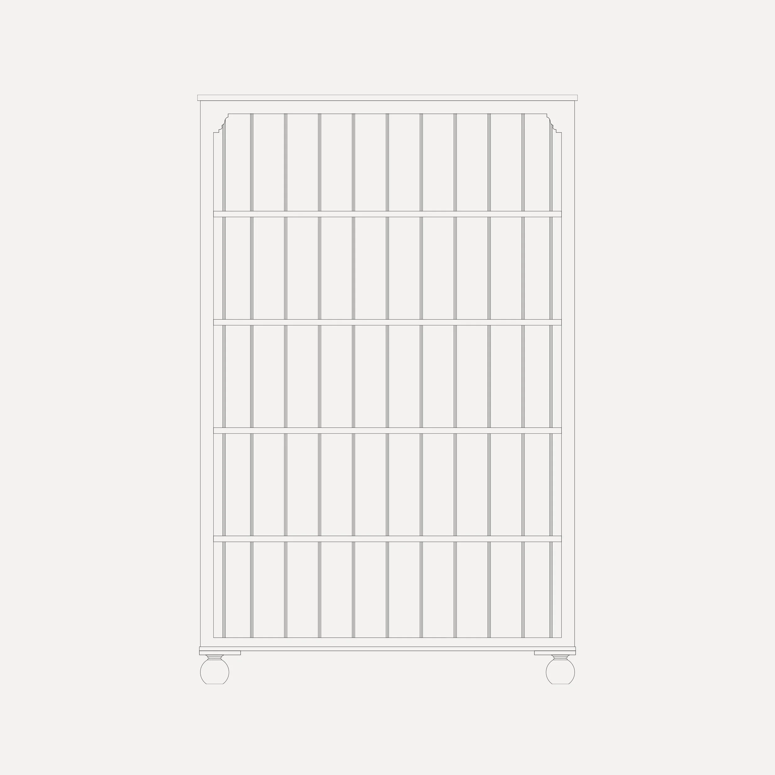 Georgian style semi bespoke hand painted traditional wooden bookcase designed by Imperfect Interiors and Pilgrim House