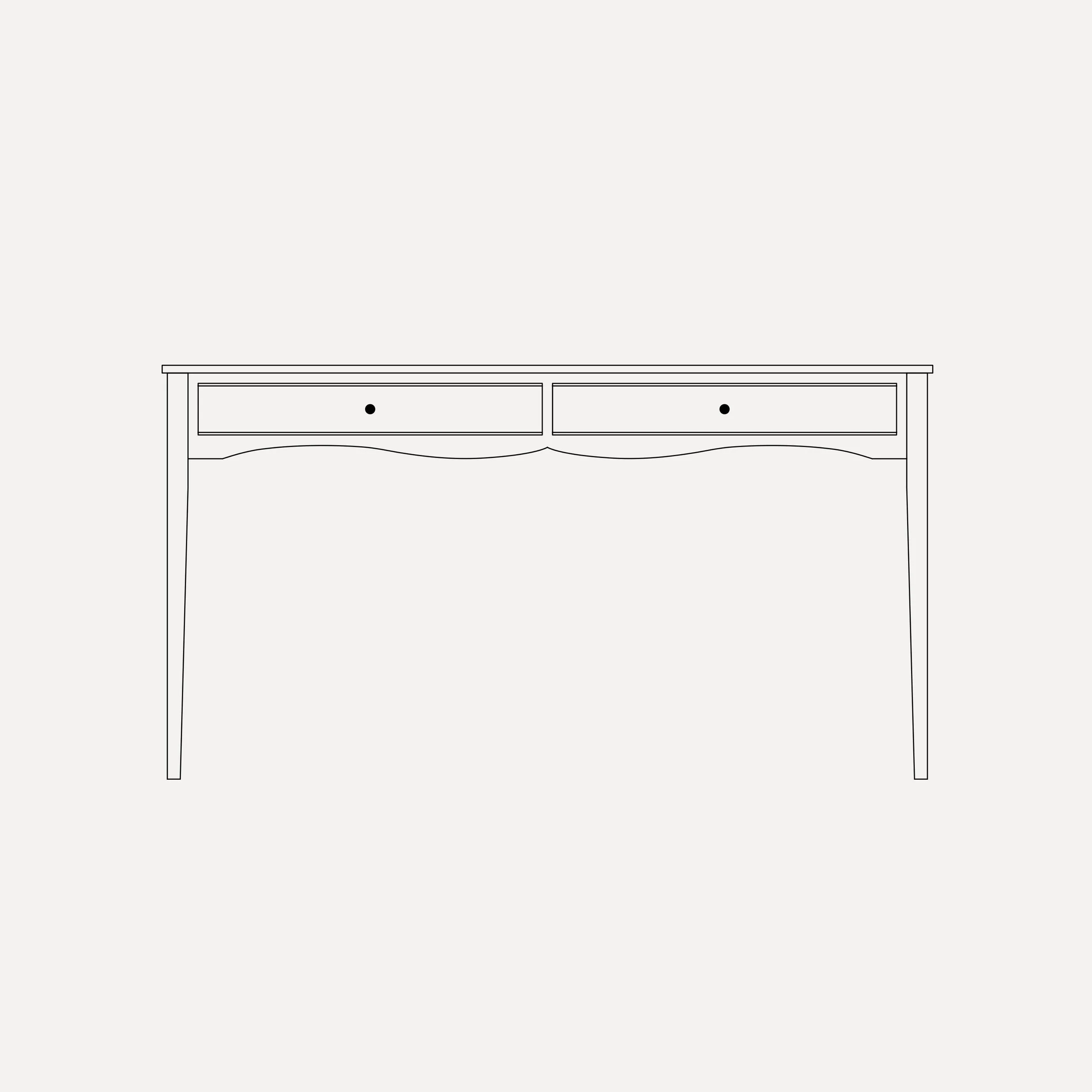 Gustavian style semi bespoke hand painted traditional desk console designed by Imperfect Interiors and Pilgrim House