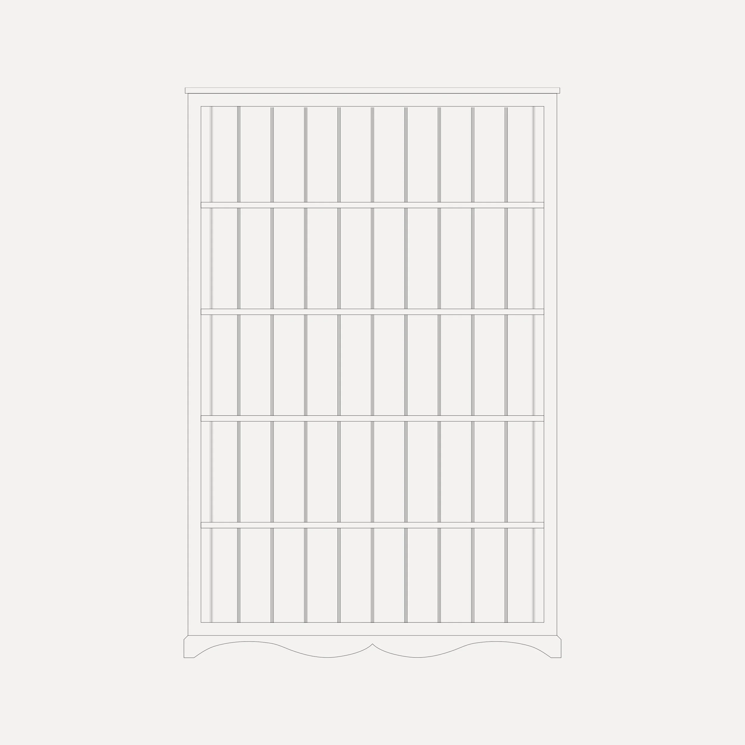 Gustavian style semi bespoke hand painted traditional wooden bookcase designed by Imperfect Interiors and Pilgrim House