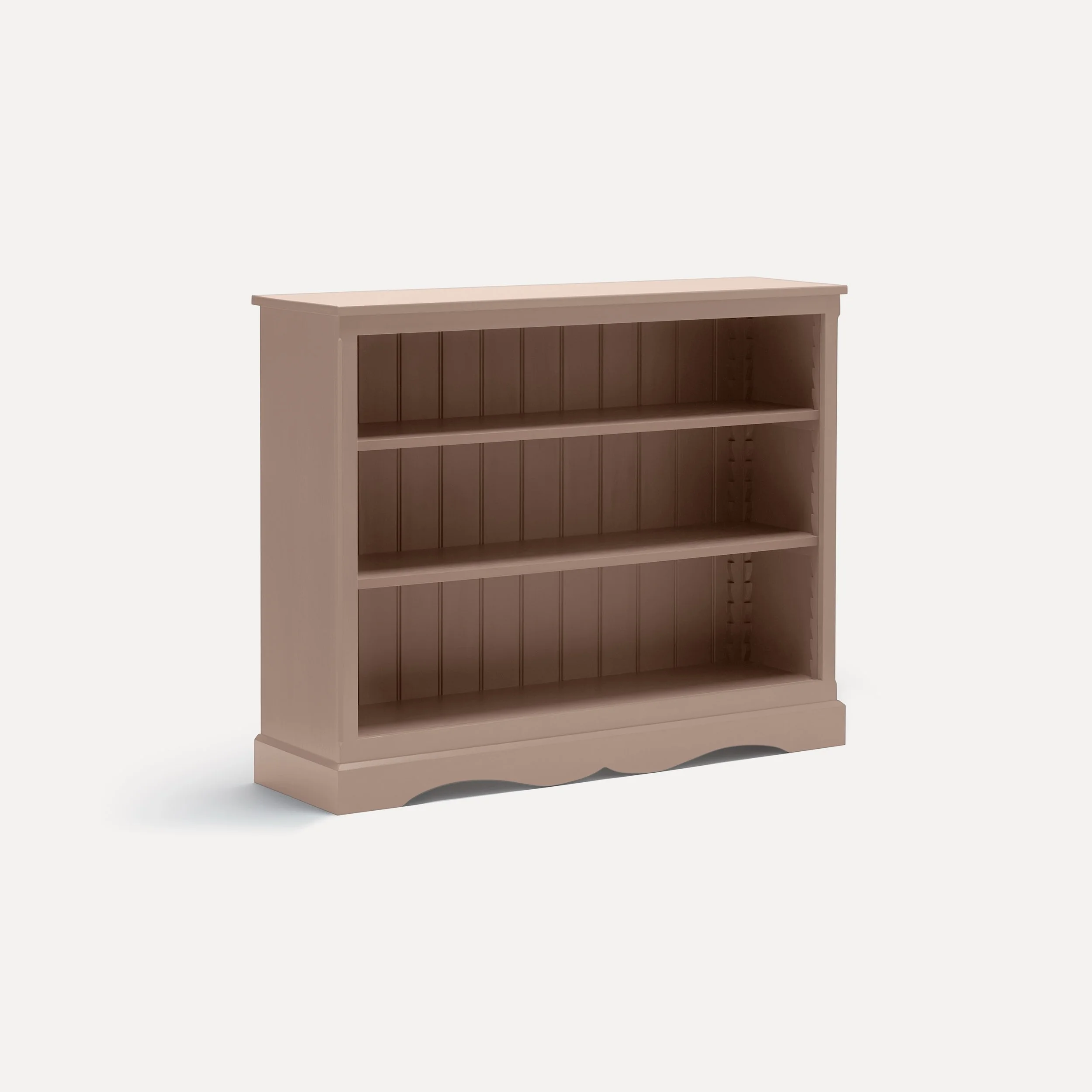 Gustavian style semi bespoke hand painted traditional wooden bookcase designed by Imperfect Interiors and Pilgrim House