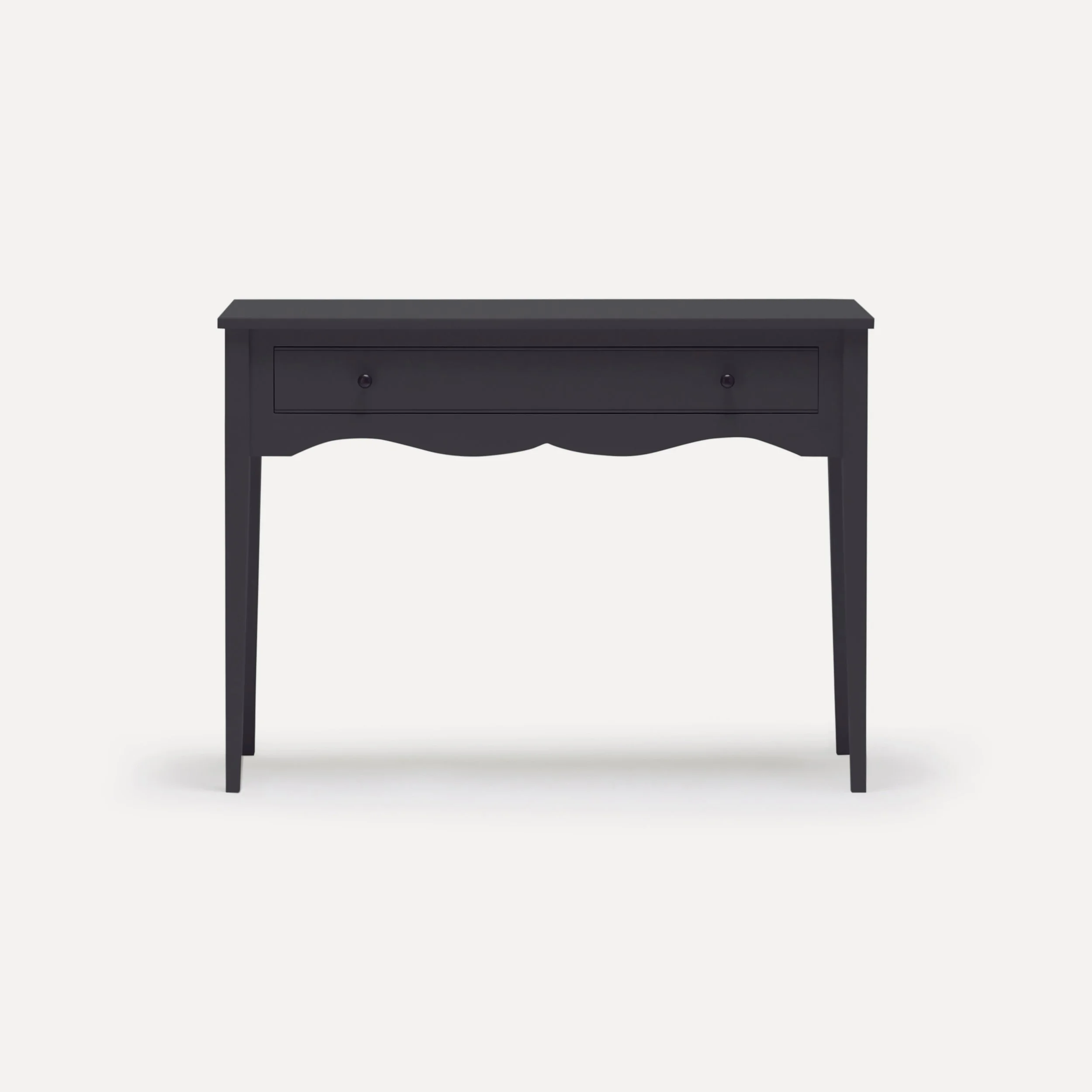 Gustavian style semi bespoke hand painted traditional desk console designed by Imperfect Interiors and Pilgrim House