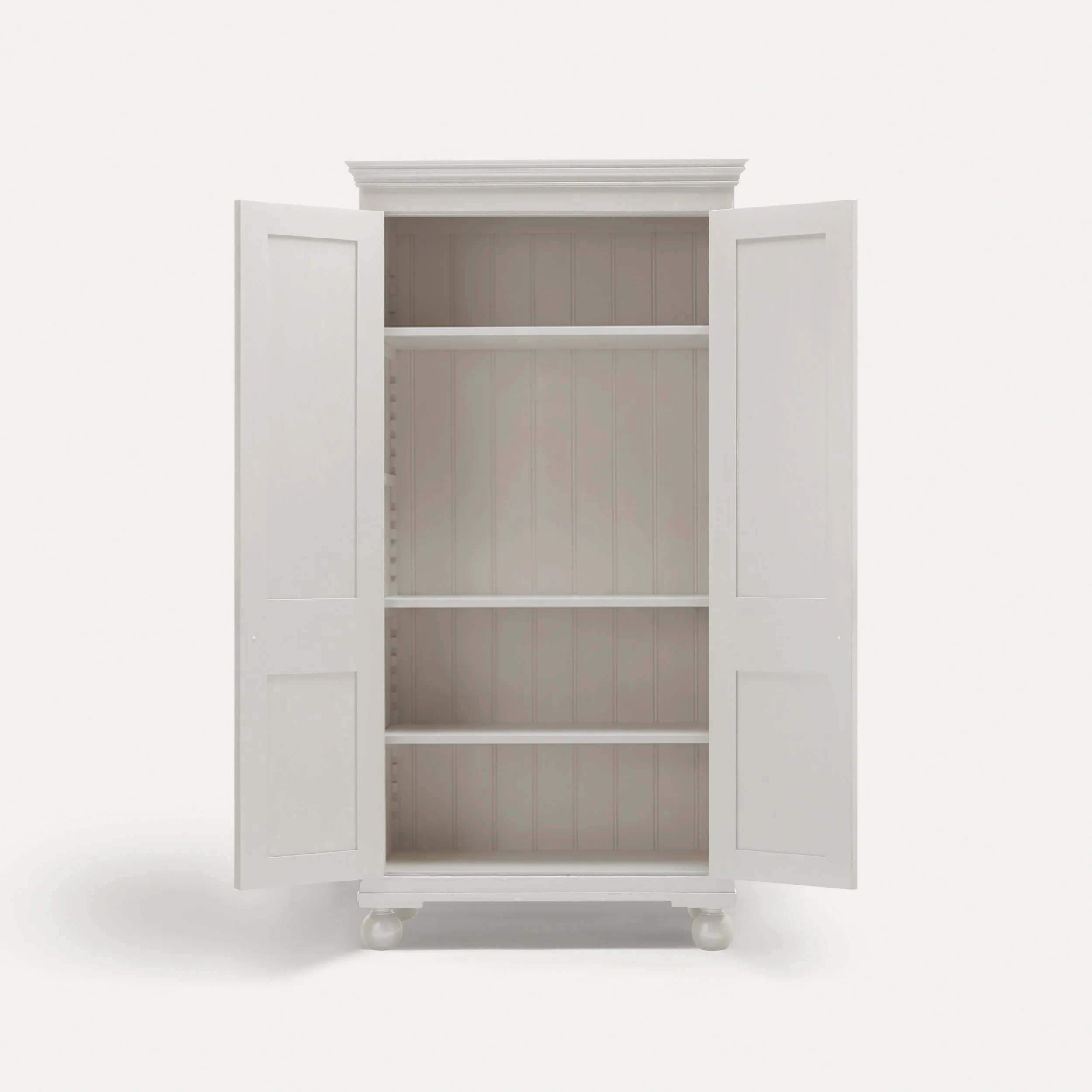 Freestanding Georgian style semi bespoke traditional wooden tv cabinet media unit hand painted designed by Imperfect Interiors and Pilgrim House